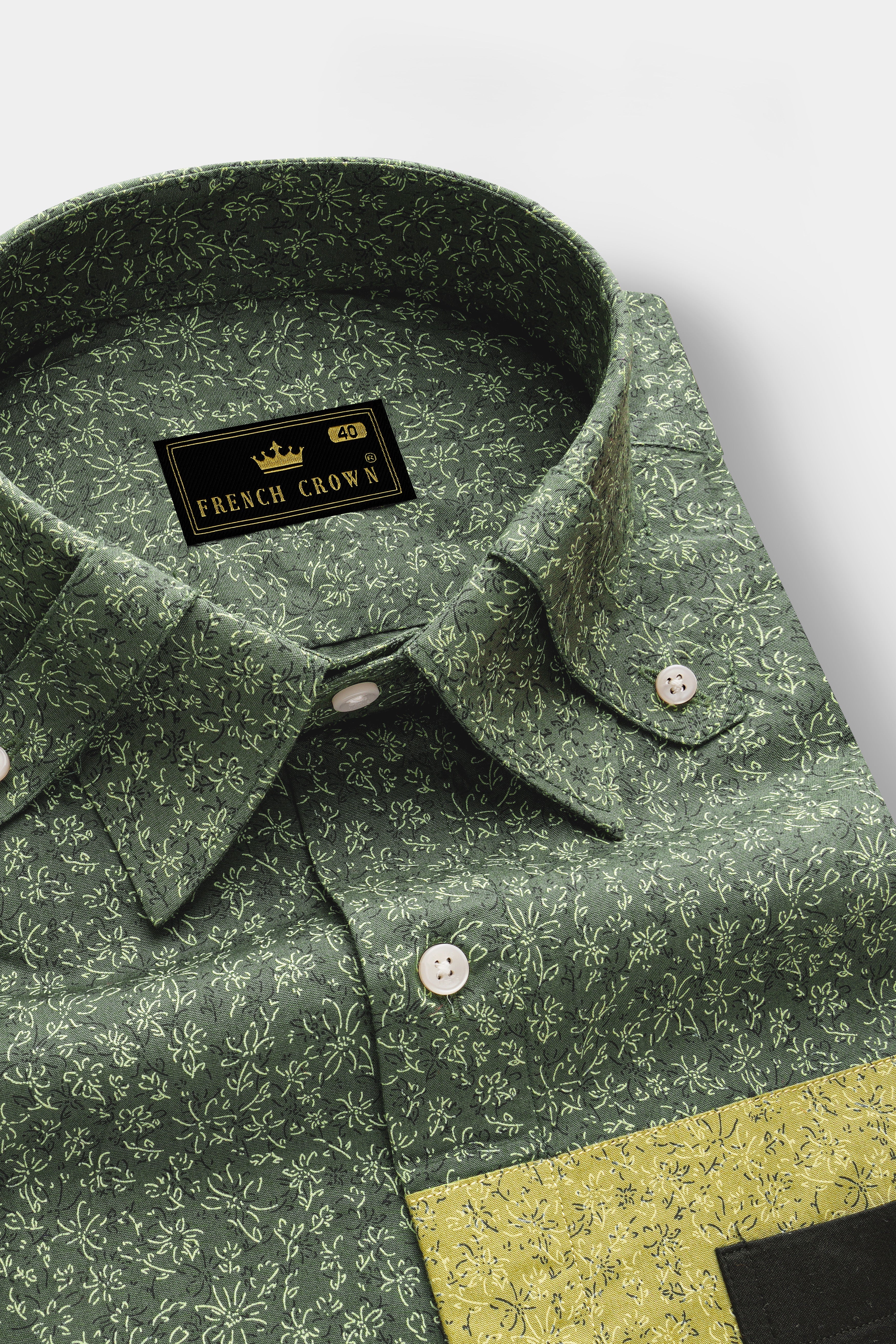 Fern Mist-Mineral Green Printed Super Soft Premium Cotton Casual Designer Shirt