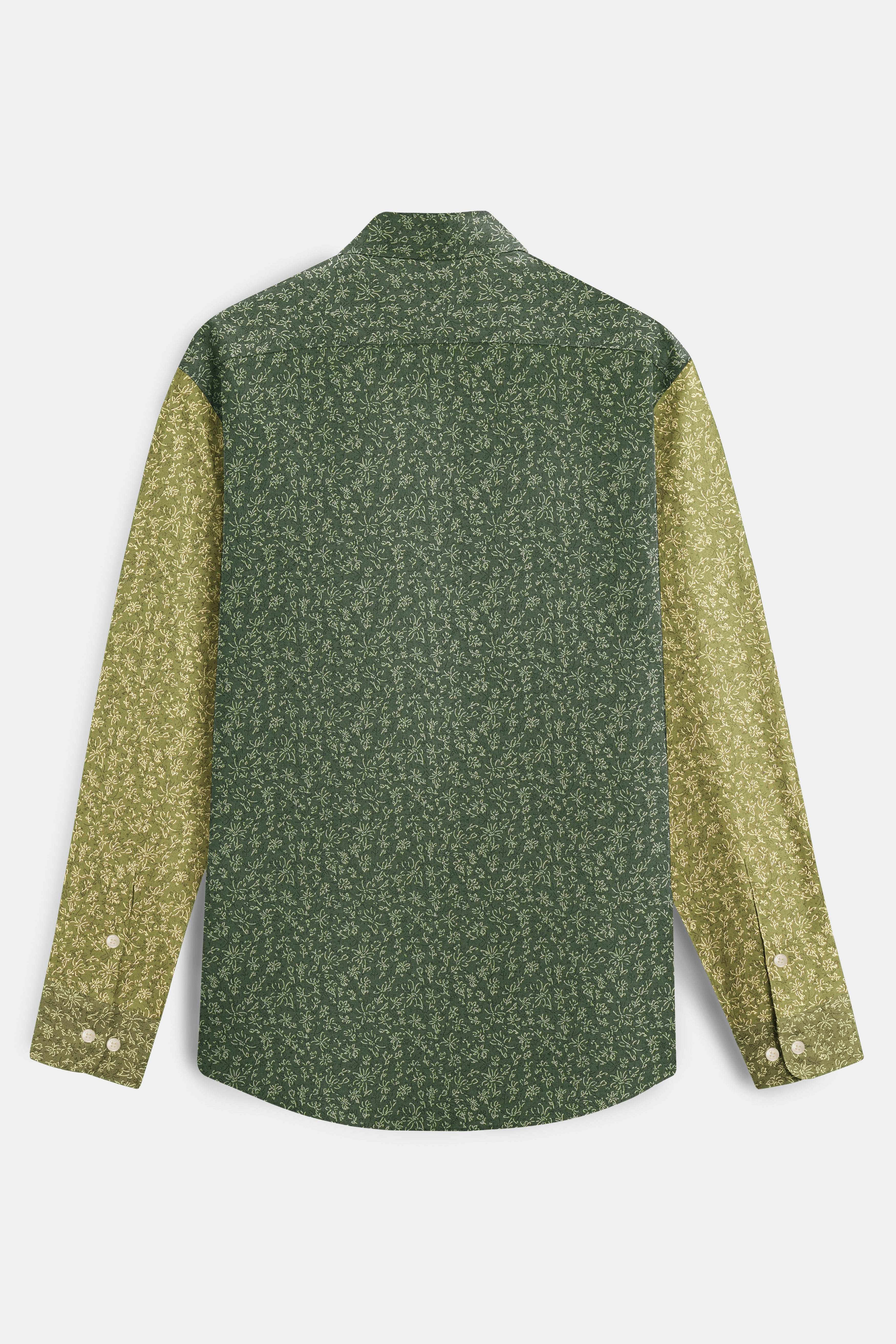 Fern Mist-Mineral Green Printed Super Soft Premium Cotton Casual Designer Shirt