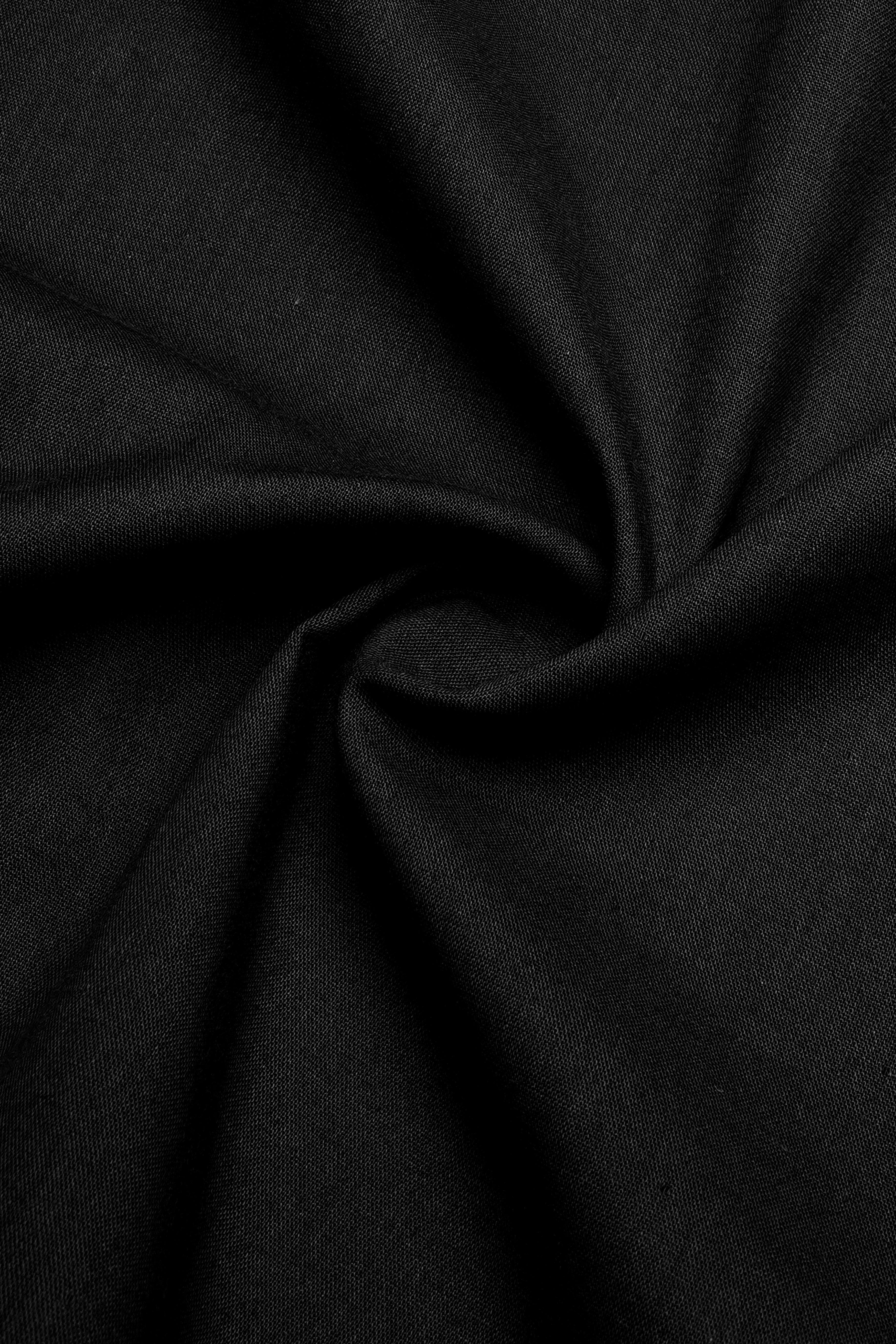 Noir Drift-Zeus Black And Fuscous Gray Solid Premium Giza Cotton Reversible Shirt