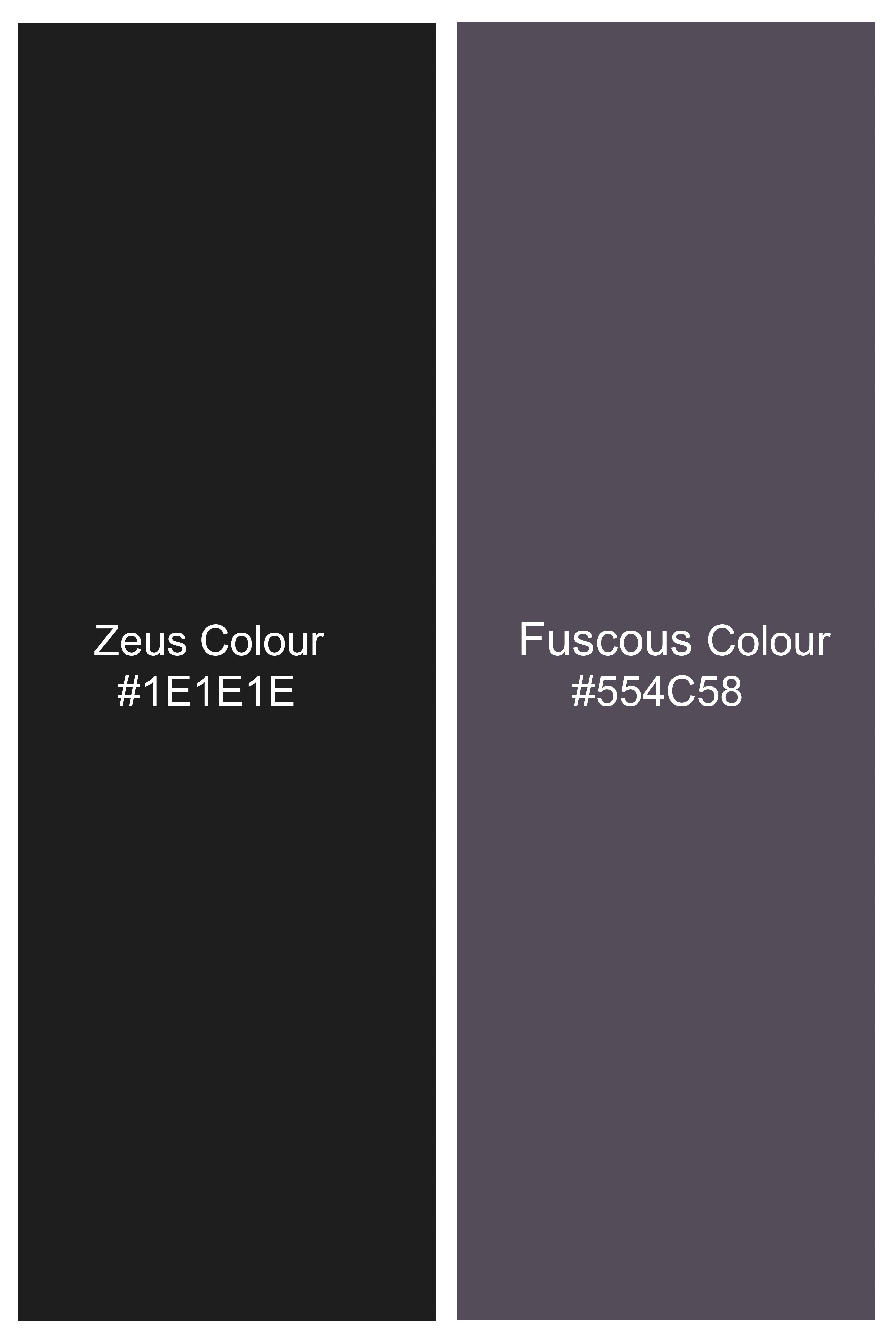 Noir Drift-Zeus Black And Fuscous Gray Solid Premium Giza Cotton Reversible Shirt