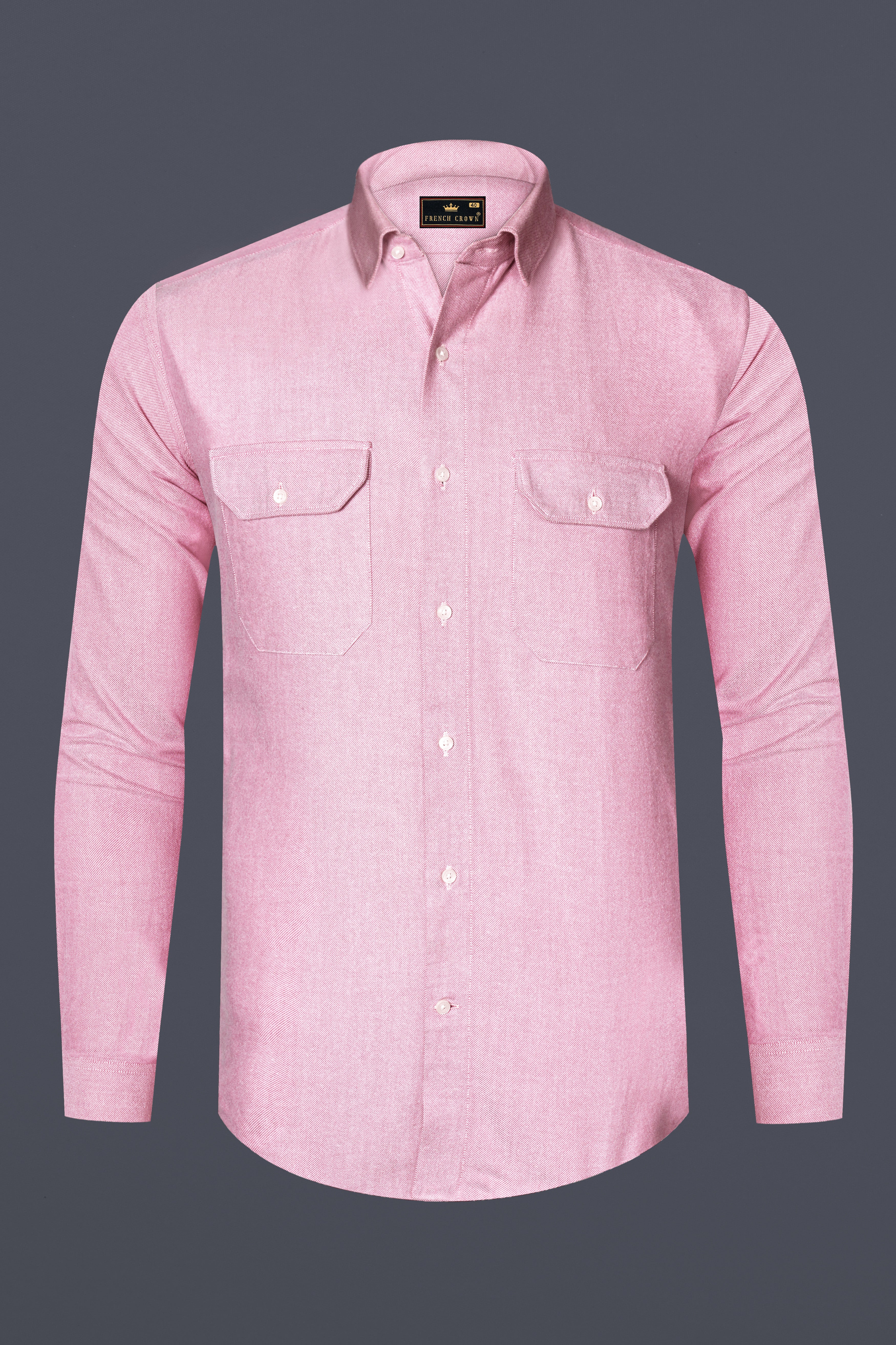 Thulian Pink Flannel Designer Shirt