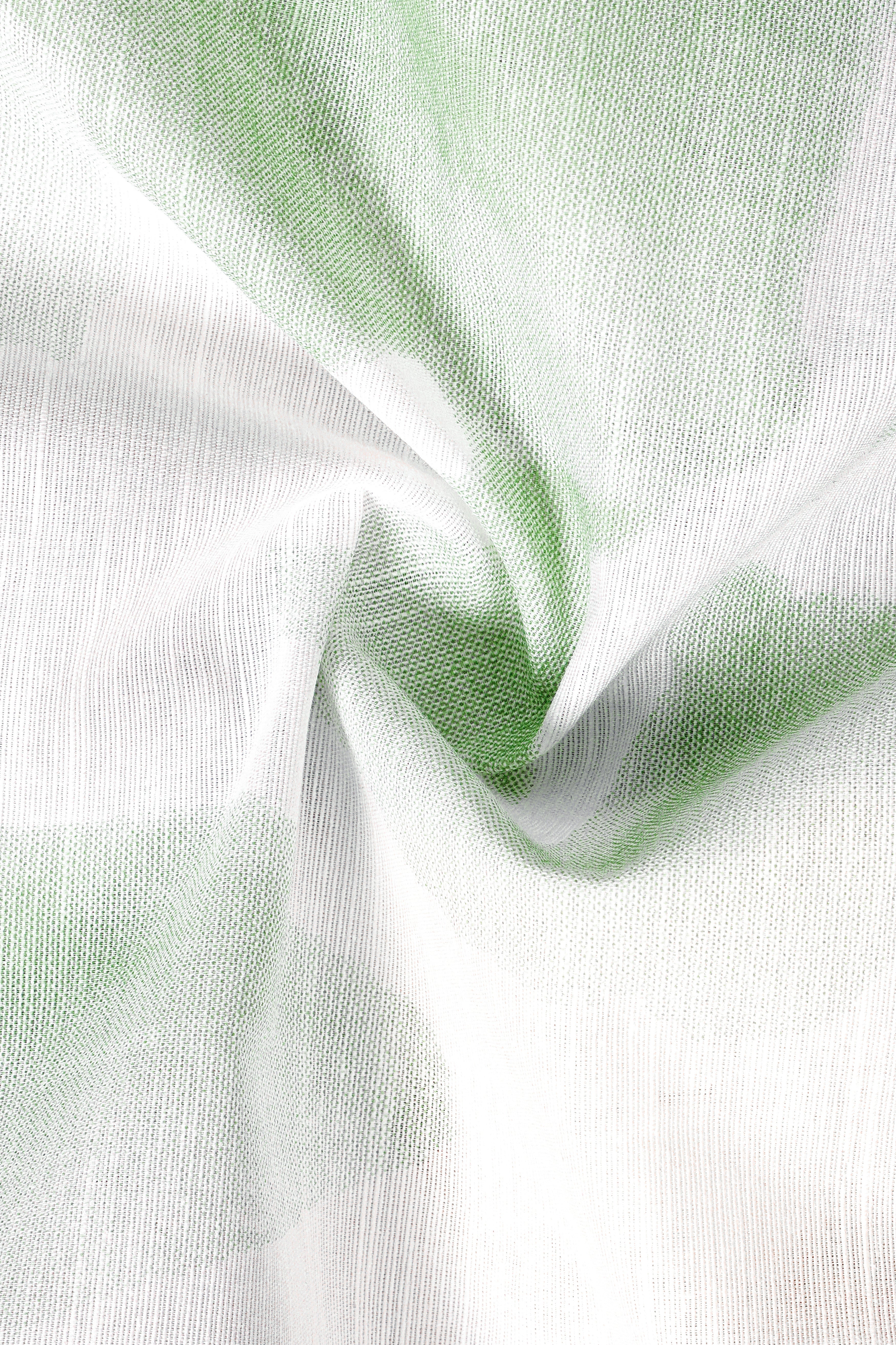 Sage Green and White Luxurious Linen Shirt