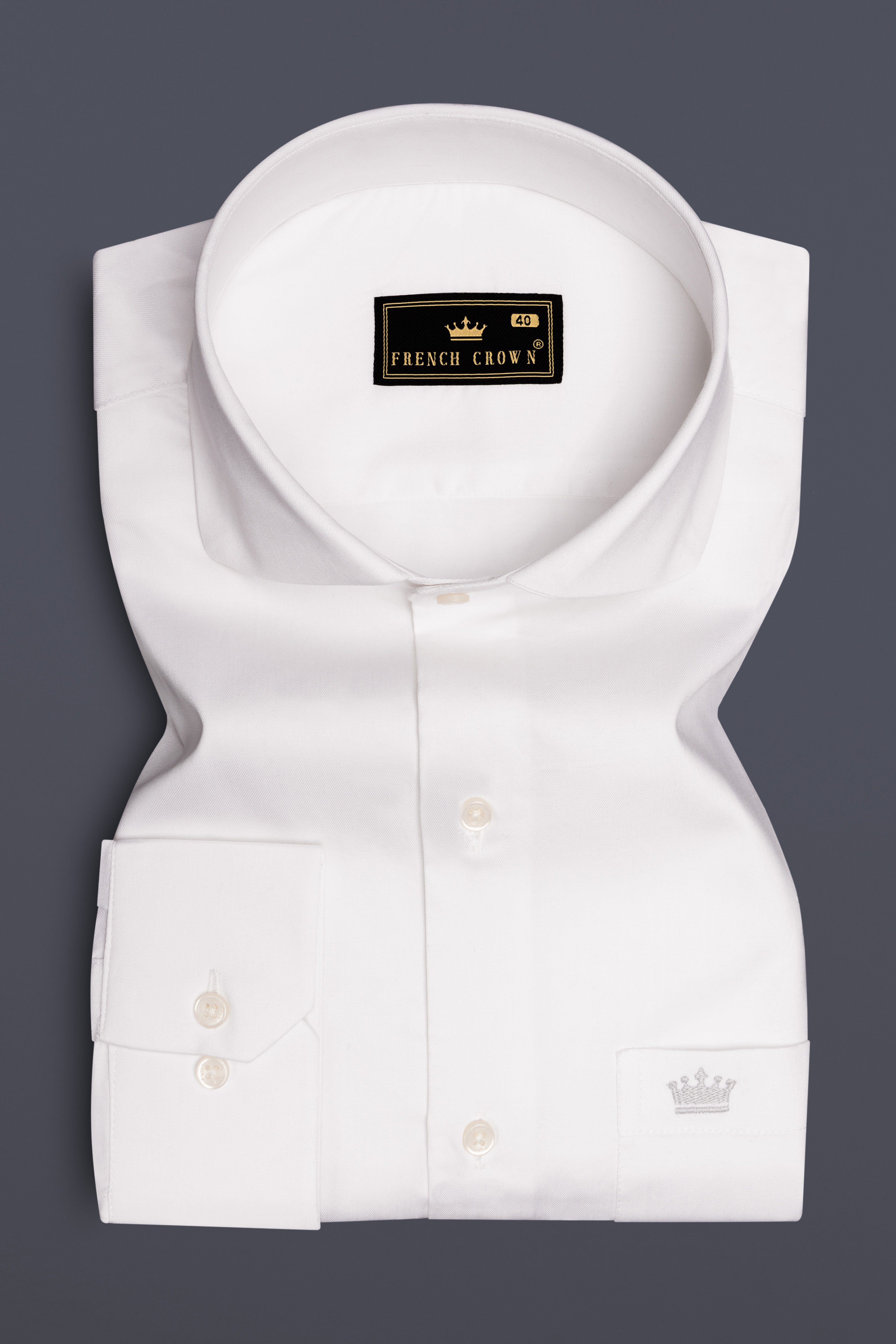 Heritage-Bright White Solid Twill Premium Cotton Dress Shirt