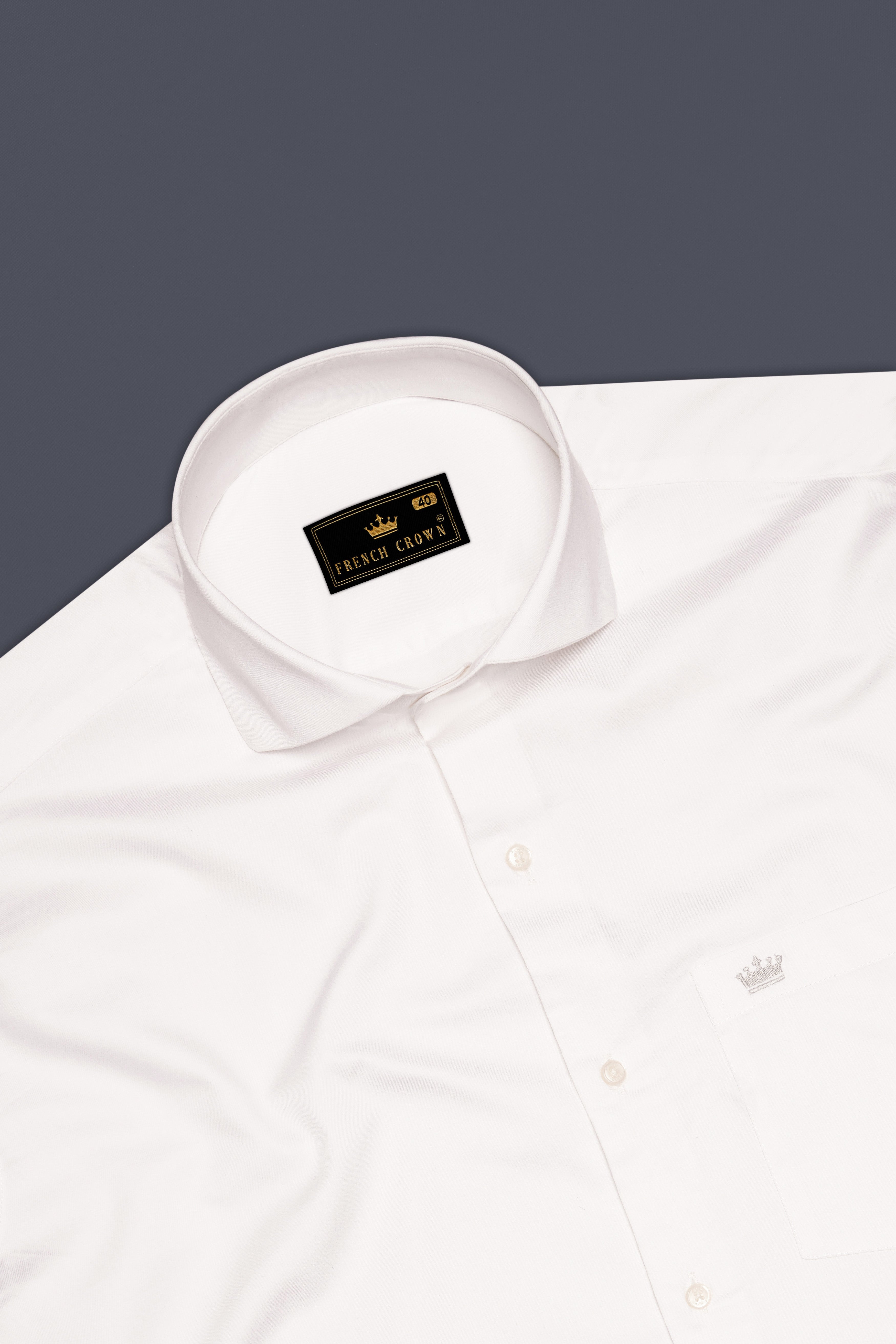 Heritage-Bright White Solid Twill Premium Cotton Dress Shirt