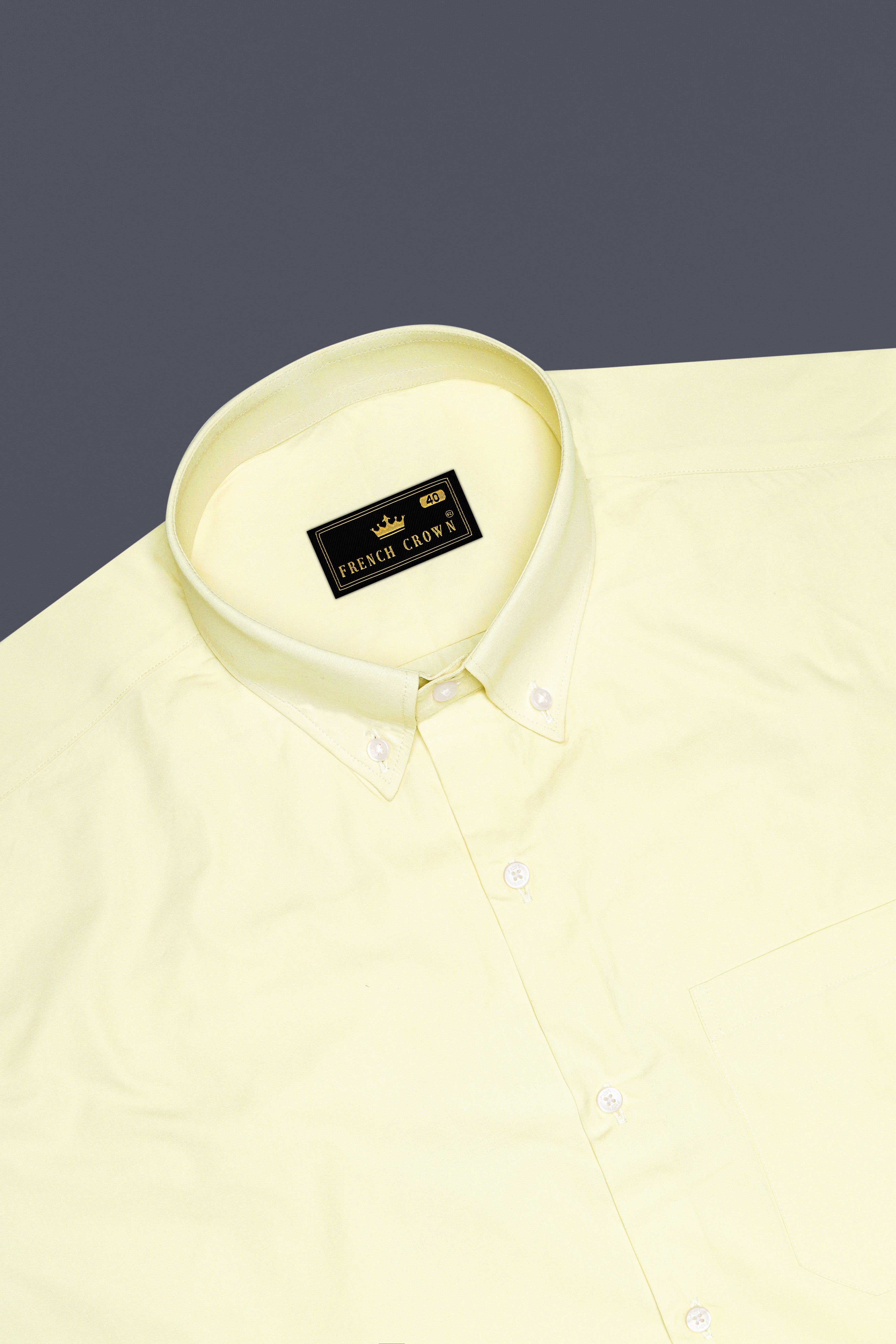 Solar Flare-Maize Yellow Solid Super Soft Premium Cotton Dress Shirt