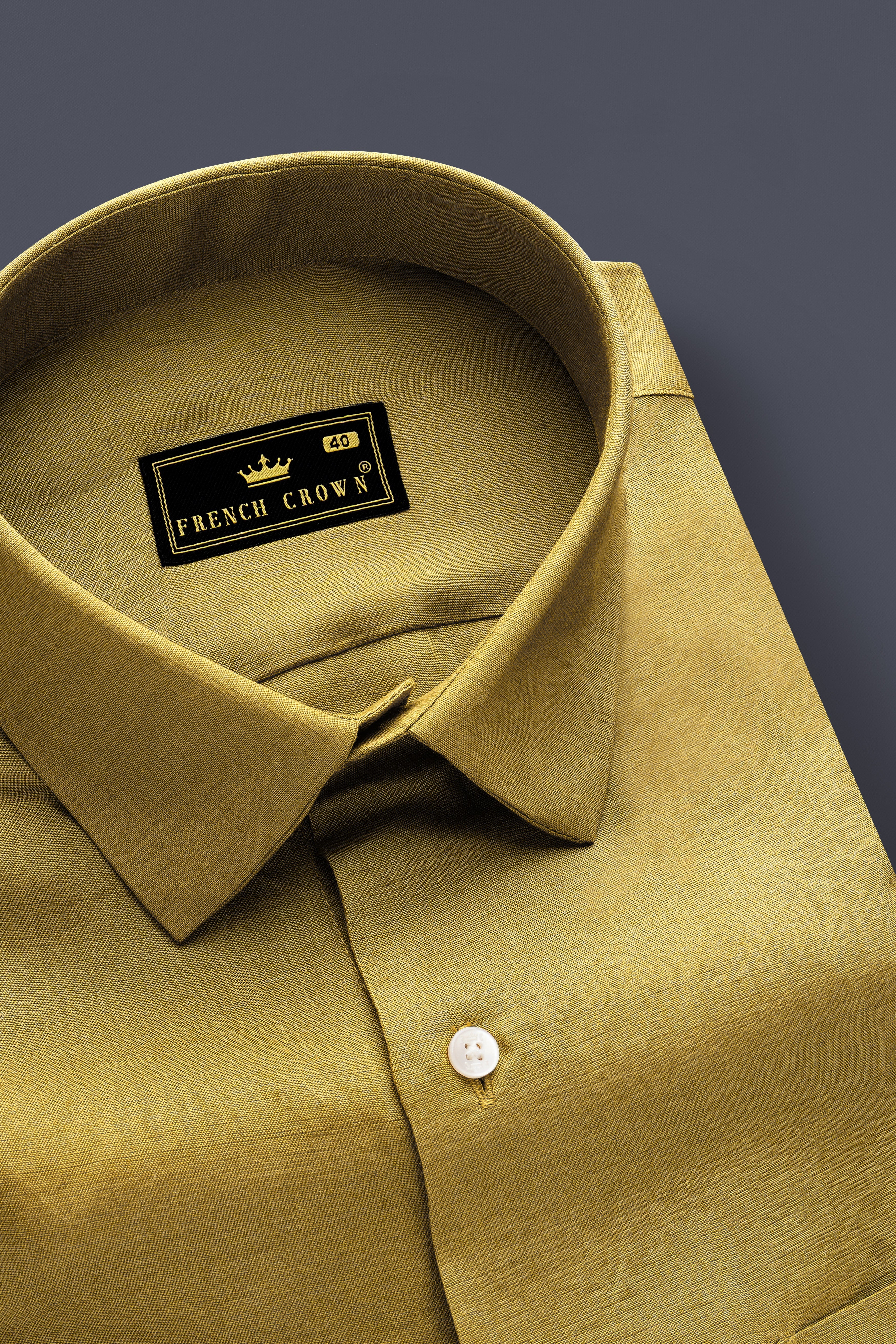 Tuscan Soil-Mocha Brown Solid Luxurious Linen Dress Shirt