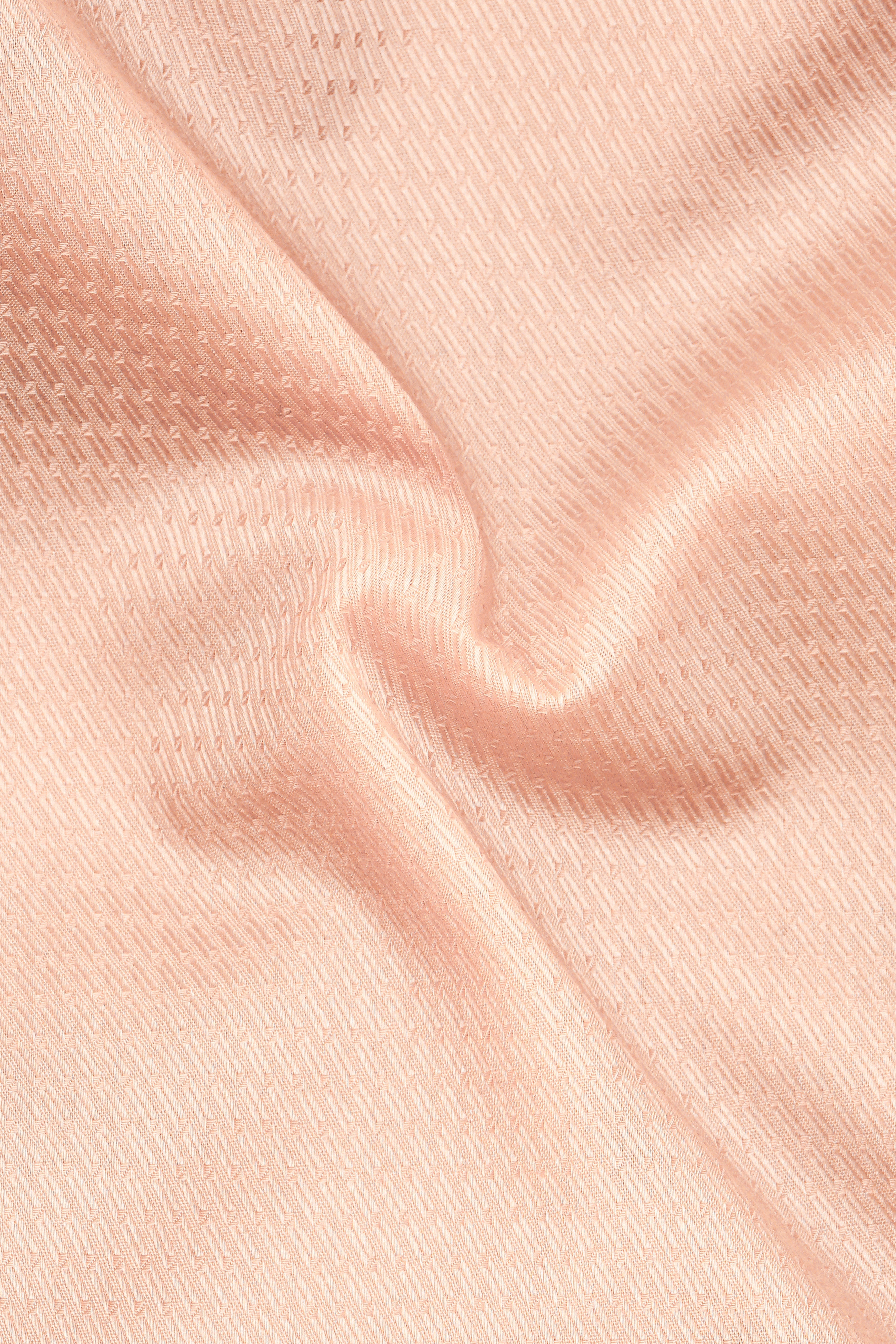 Melon Drift-Apricot Peach Dobby Textured Premium Giza Cotton Dress Shirt