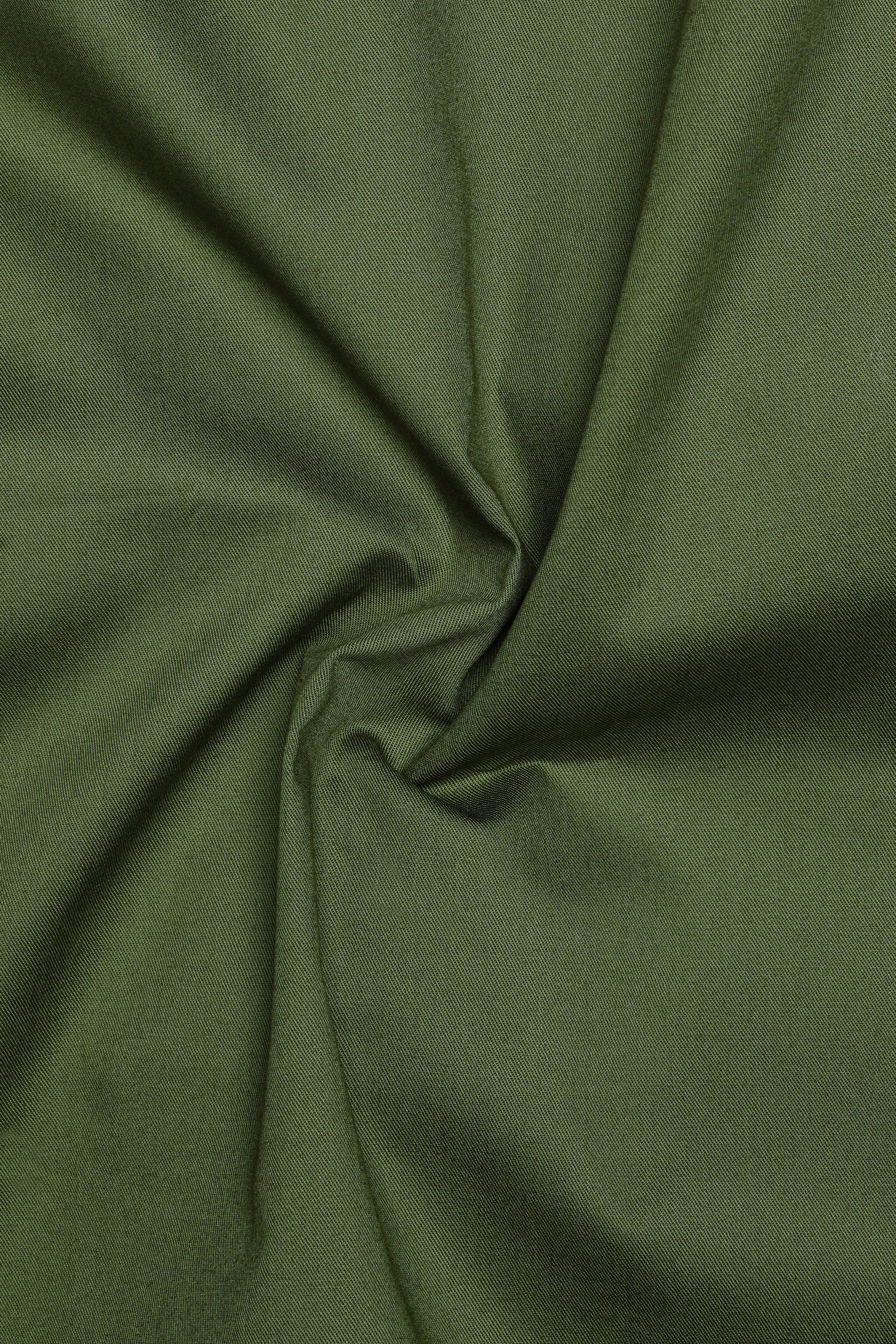 Verdant Veil-Thatch Green Solid Subtle Sheen Super Soft Premium Cotton Dress Shirt