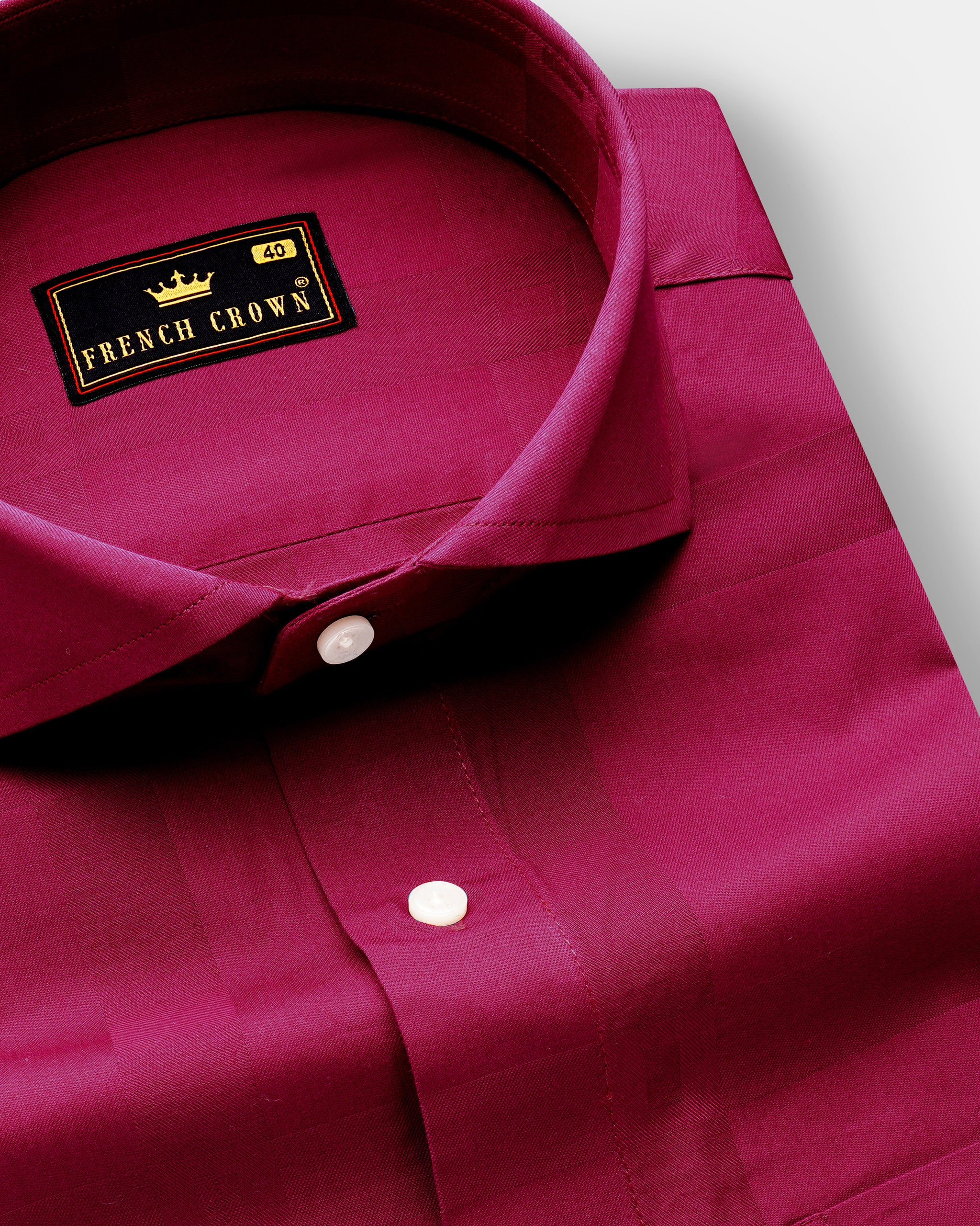 Violet Glow-Mulberry Pink Formal Textured Premium Cotton Shirt For Men
