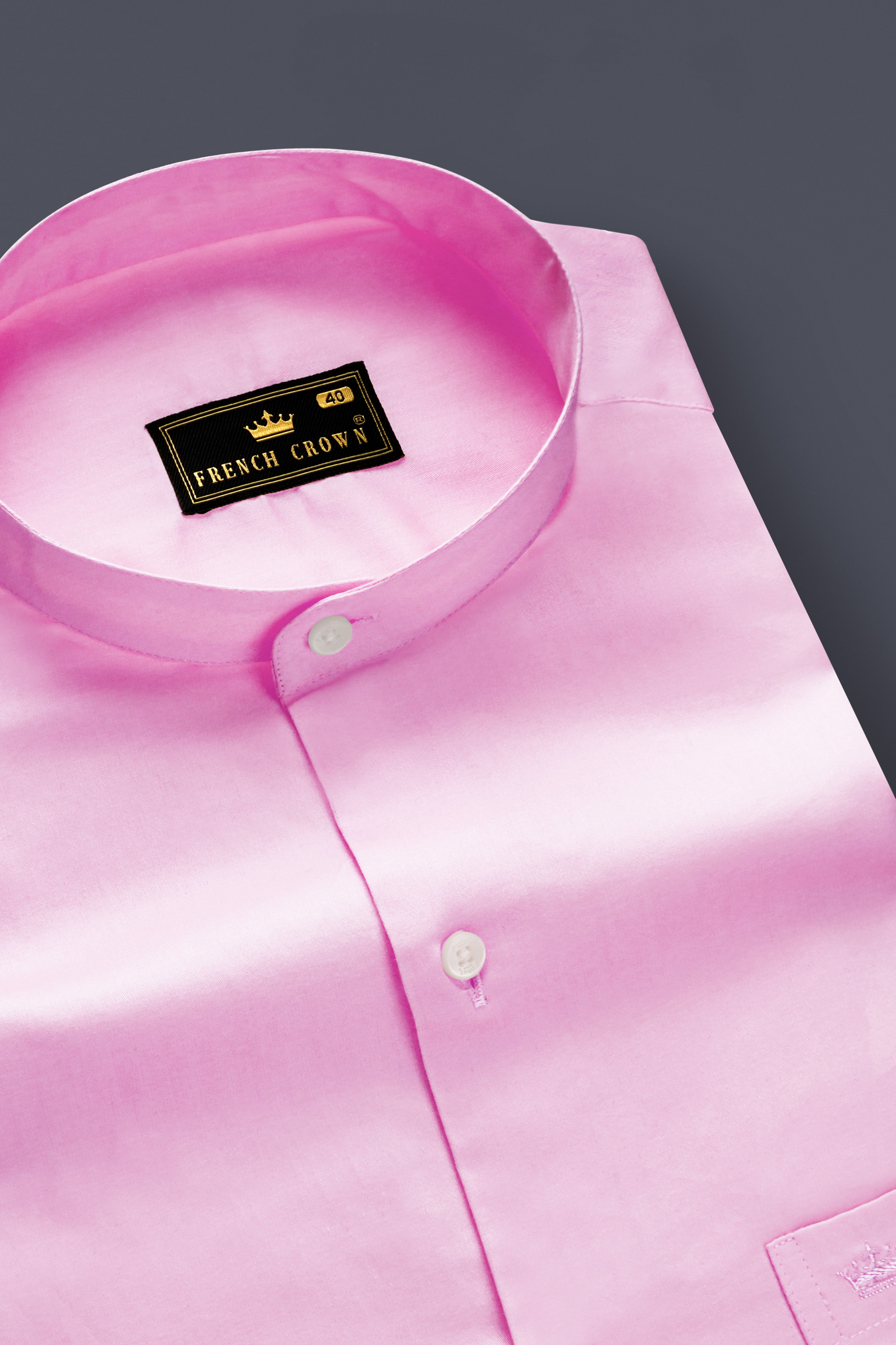 Rose Luxe-Thistle Pink Solid Subtle Sheen Super Soft Premium Cotton Semi Formal Mandarin Collar Shirt 13588-M-38, 13588-M-H-38, 13588-M-39, 13588-M-H-39, 13588-M-40, 13588-M-H-40, 13588-M-42, 13588-M-H-42, 13588-M-44, 13588-M-H-44, 13588-M-46, 13588-M-H-46, 13588-M-48, 13588-M-H-48, 13588-M-50, 13588-M-H-50, 13588-M-52, 13588-M-H-52