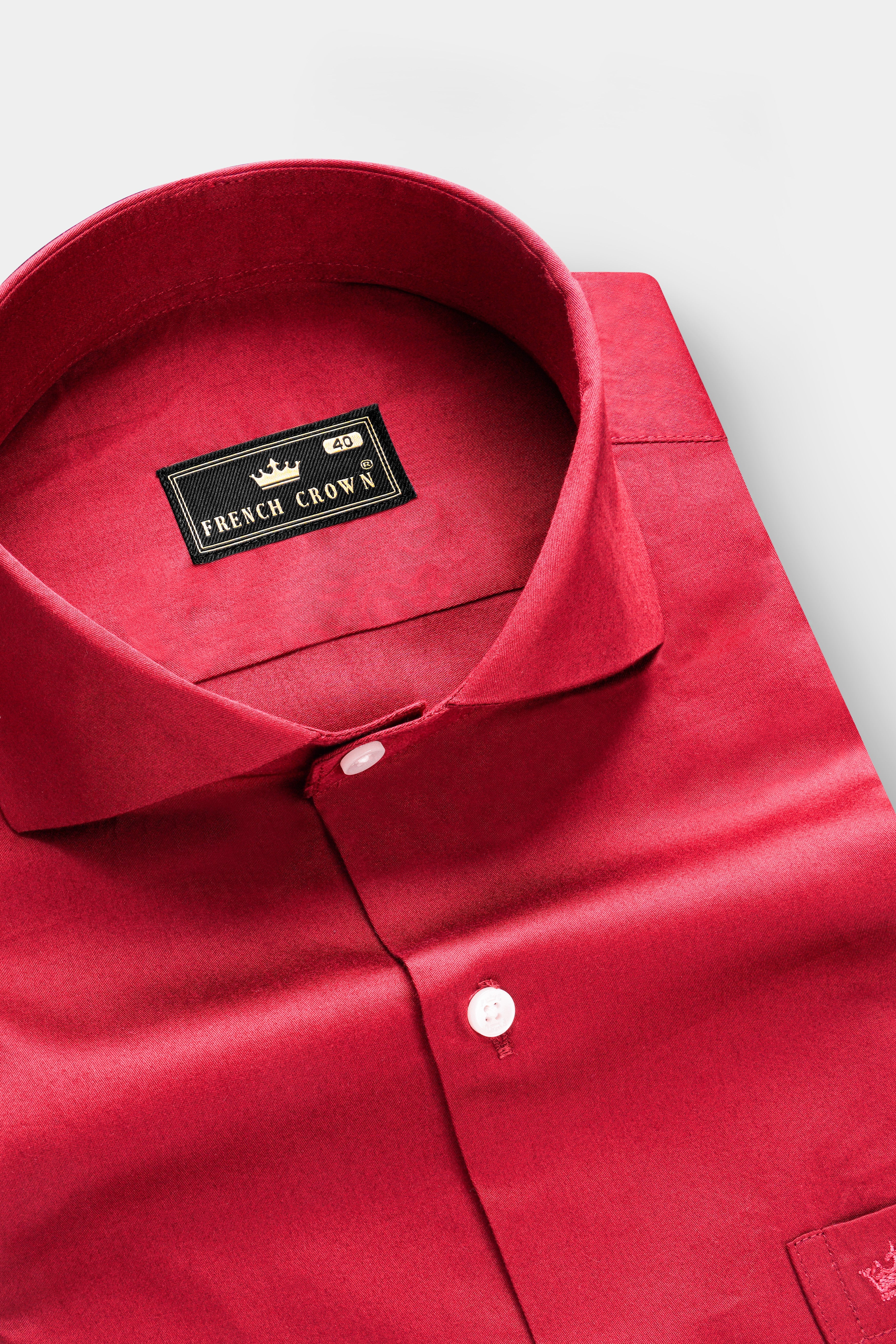 Venetian Rouge-Cardinal Red Subtle Sheen Super Soft Premium Cotton Cut Away Collar Dress Shirt 13595-CA-38, 13595-CA-H-38, 13595-CA-39, 13595-CA-H-39, 13595-CA-40, 13595-CA-H-40, 13595-CA-42, 13595-CA-H-42, 13595-CA-44, 13595-CA-H-44, 13595-CA-46, 13595-CA-H-46, 13595-CA-48, 13595-CA-H-48, 13595-CA-50, 13595-CA-H-50, 13595-CA-52, 13595-CA-H-52