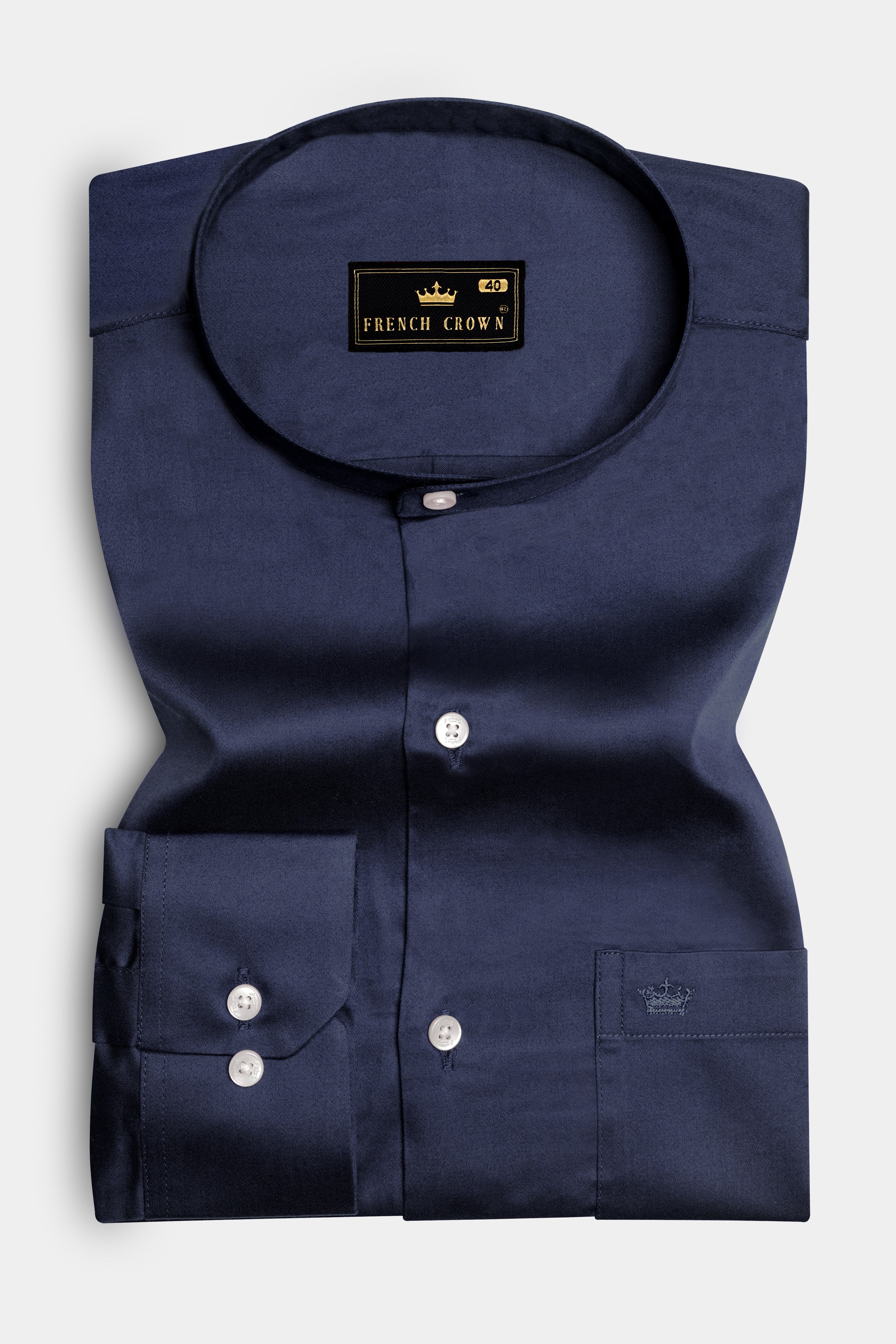 Cerulean-Tealish Blue Solid Subtle Sheen Super Soft Premium Cotton Semi Formal Mandarin Collar Shirt 13601-M-38, 13601-M-H-38, 13601-M-39, 13601-M-H-39, 13601-M-40, 13601-M-H-40, 13601-M-42, 13601-M-H-42, 13601-M-44, 13601-M-H-44, 13601-M-46, 13601-M-H-46, 13601-M-48, 13601-M-H-48, 13601-M-50, 13601-M-H-50, 13601-M-52, 13601-M-H-52