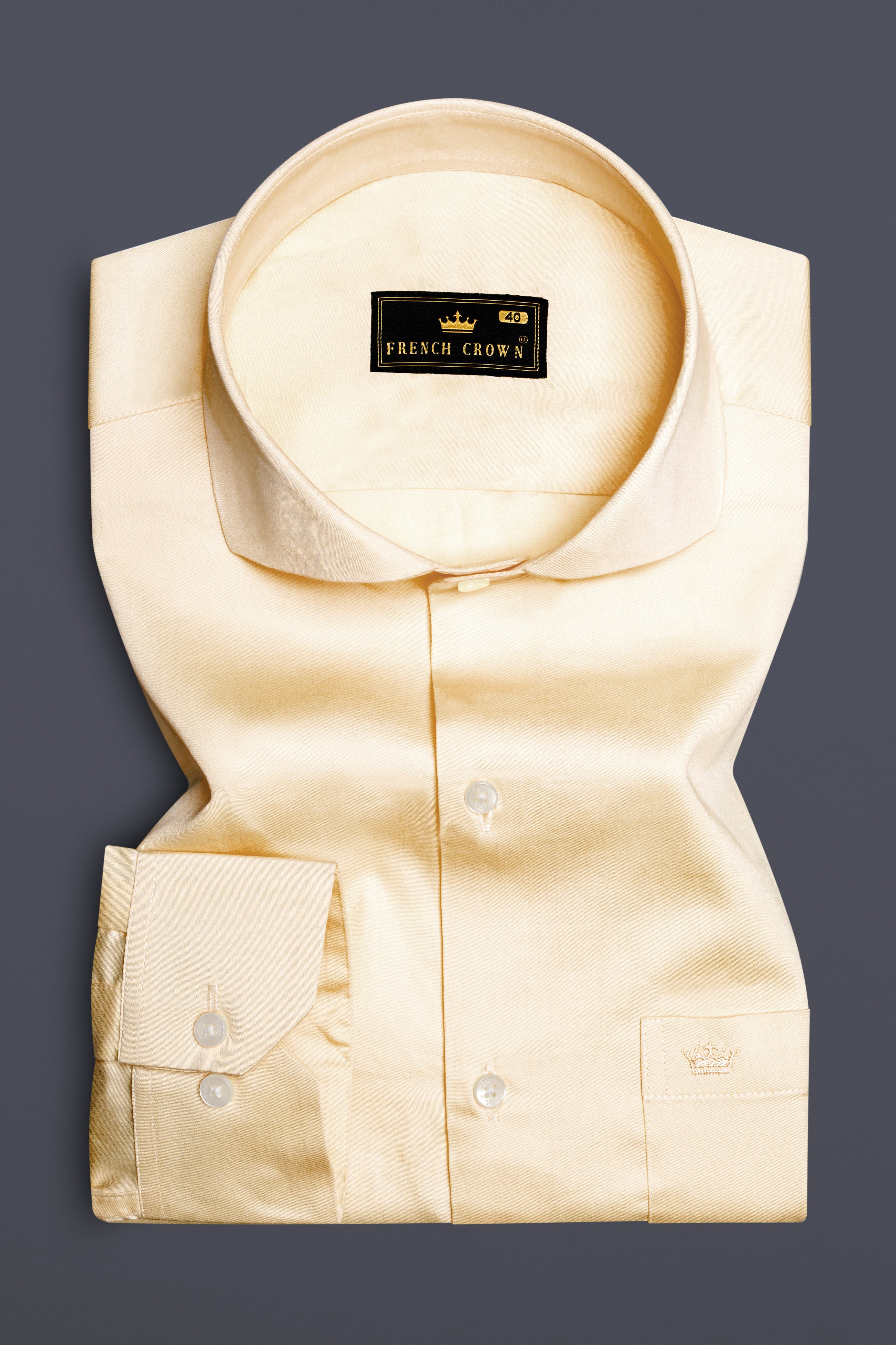 Vanilla-Almond Cream Subtle Sheen Super Soft Premium Cotton Cut Away Collar Dress Shirt 13604-CA-38, 13604-CA-H-38, 13604-CA-39, 13604-CA-H-39, 13604-CA-40, 13604-CA-H-40, 13604-CA-42, 13604-CA-H-42, 13604-CA-44, 13604-CA-H-44, 13604-CA-46, 13604-CA-H-46, 13604-CA-48, 13604-CA-H-48, 13604-CA-50, 13604-CA-H-50, 13604-CA-52, 13604-CA-H-52