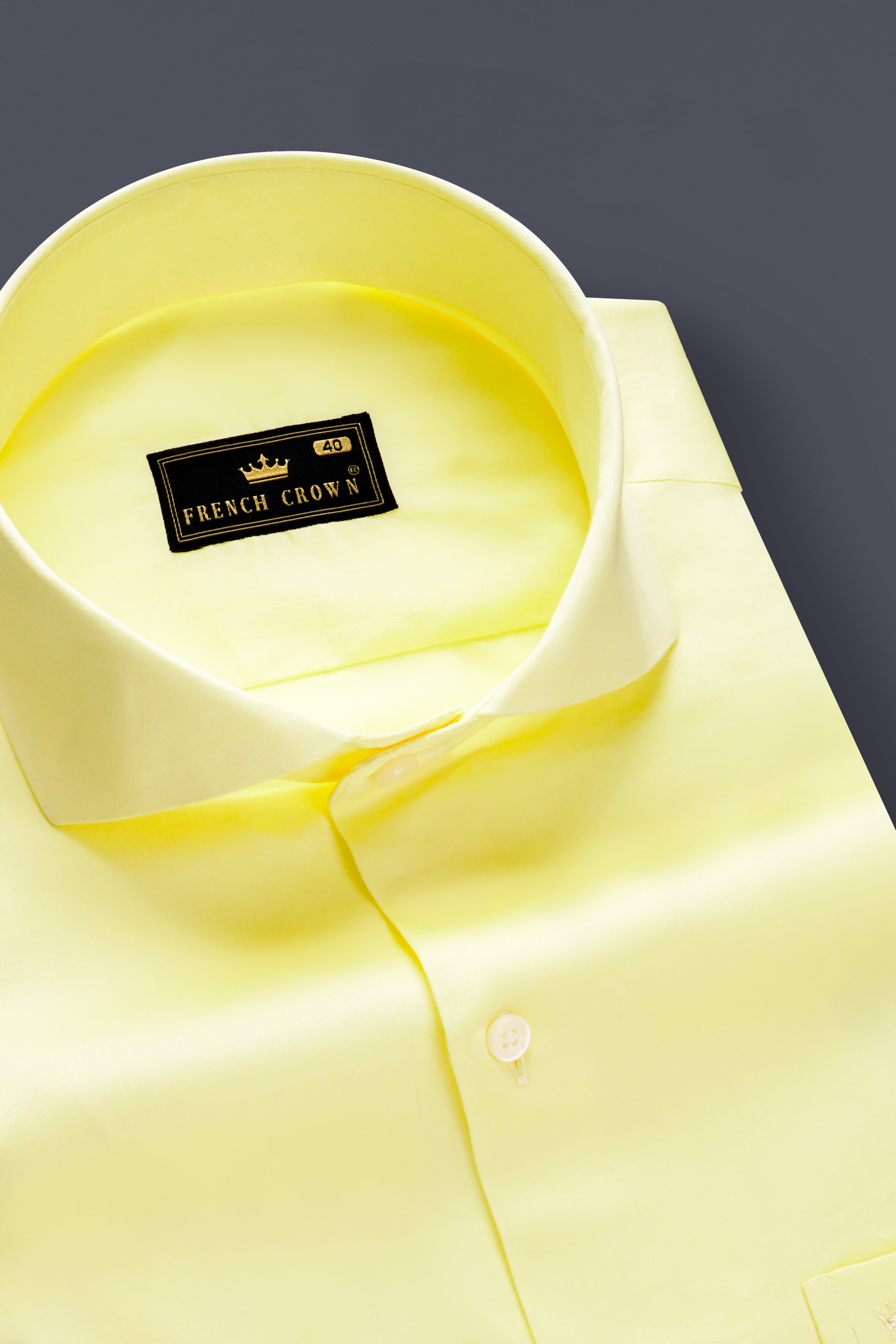 Tuscan Sun-Caper Yellow Solid Subtle Sheen Super Soft Premium Cotton Cut Away Collar Dress Shirt 13607-CA-38, 13607-CA-H-38, 13607-CA-39, 13607-CA-H-39, 13607-CA-40, 13607-CA-H-40, 13607-CA-42, 13607-CA-H-42, 13607-CA-44, 13607-CA-H-44, 13607-CA-46, 13607-CA-H-46, 13607-CA-48, 13607-CA-H-48, 13607-CA-50, 13607-CA-H-50, 13607-CA-52, 13607-CA-H-52