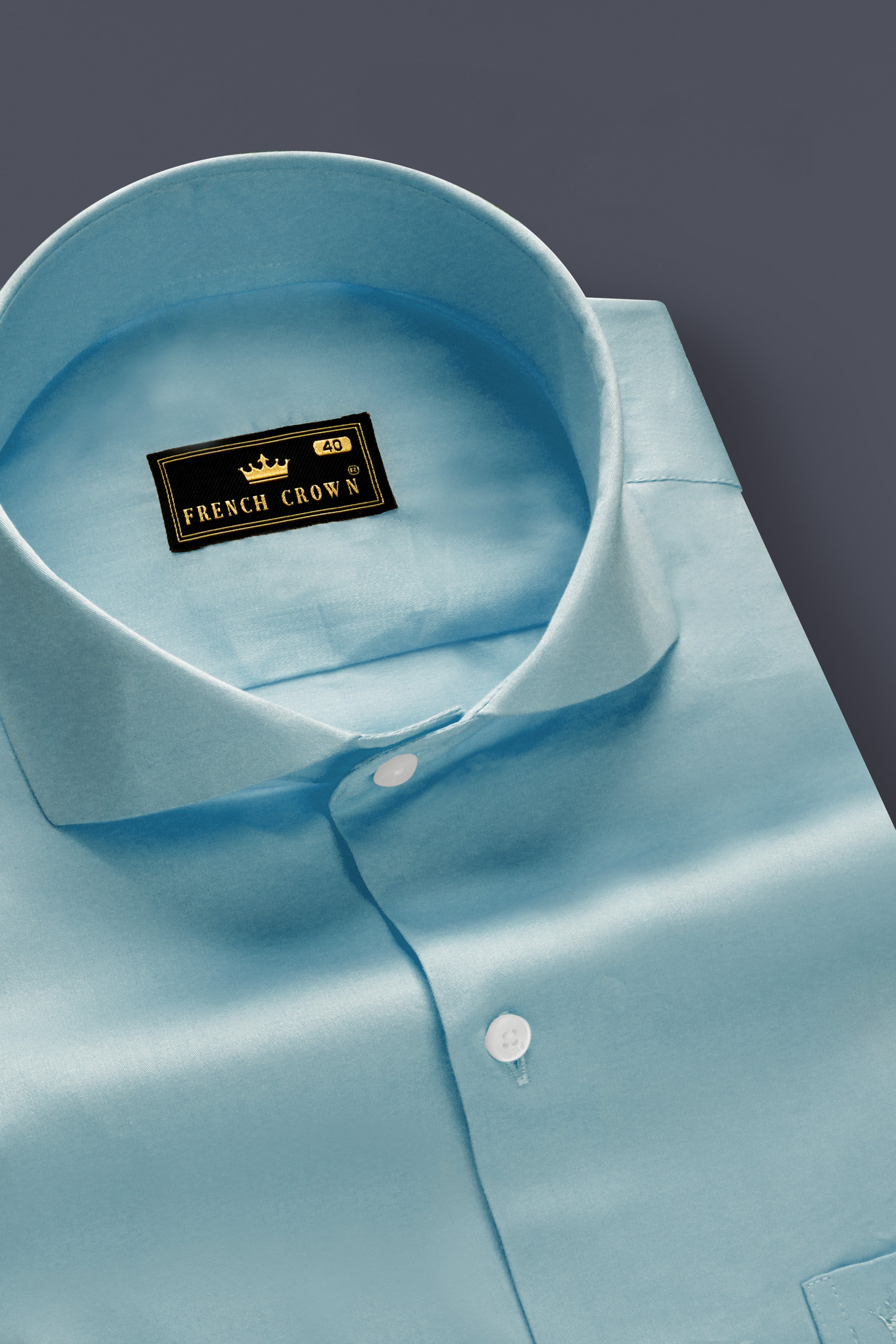 Azure Mist-Cyan Opaque Blue Subtle Sheen Super Soft Premium Cotton Cut Away Collar Dress Shirt 13612-CA-38, 13612-CA-H-38, 13612-CA-39, 13612-CA-H-39, 13612-CA-40, 13612-CA-H-40, 13612-CA-42, 13612-CA-H-42, 13612-CA-44, 13612-CA-H-44, 13612-CA-46, 13612-CA-H-46, 13612-CA-48, 13612-CA-H-48, 13612-CA-50, 13612-CA-H-50, 13612-CA-52, 13612-CA-H-52