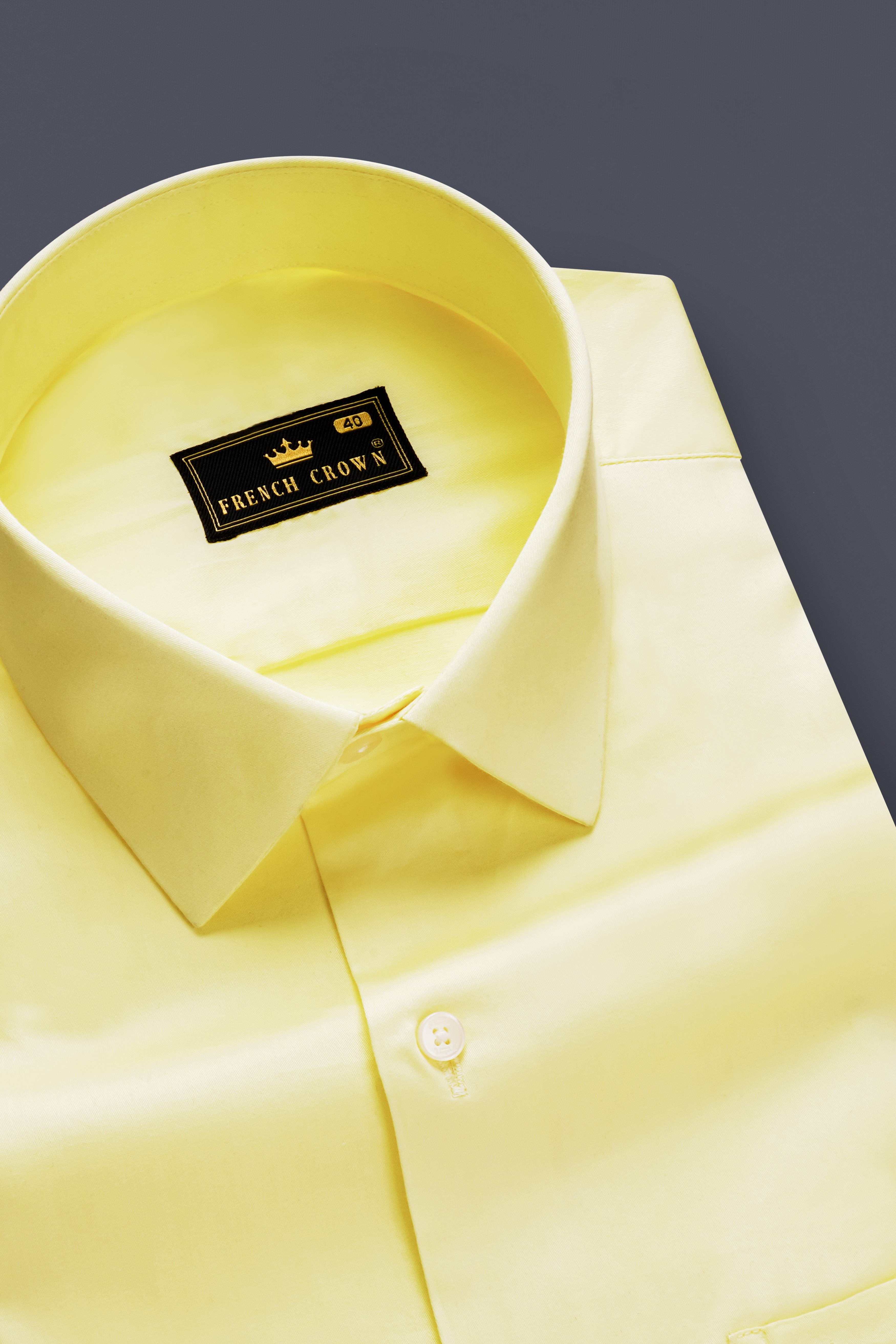 Tuscan Sun-Caper Yellow Solid Subtle Sheen Super Soft Premium Cotton Dress Shirt 13632-38, 13632-H-38, 13632-39, 13632-H-39, 13632-40, 13632-H-40, 13632-42, 13632-H-42, 13632-44, 13632-H-44, 13632-46, 13632-H-46, 13632-48, 13632-H-48, 13632-50, 13632-H-50, 13632-52, 13632-H-52