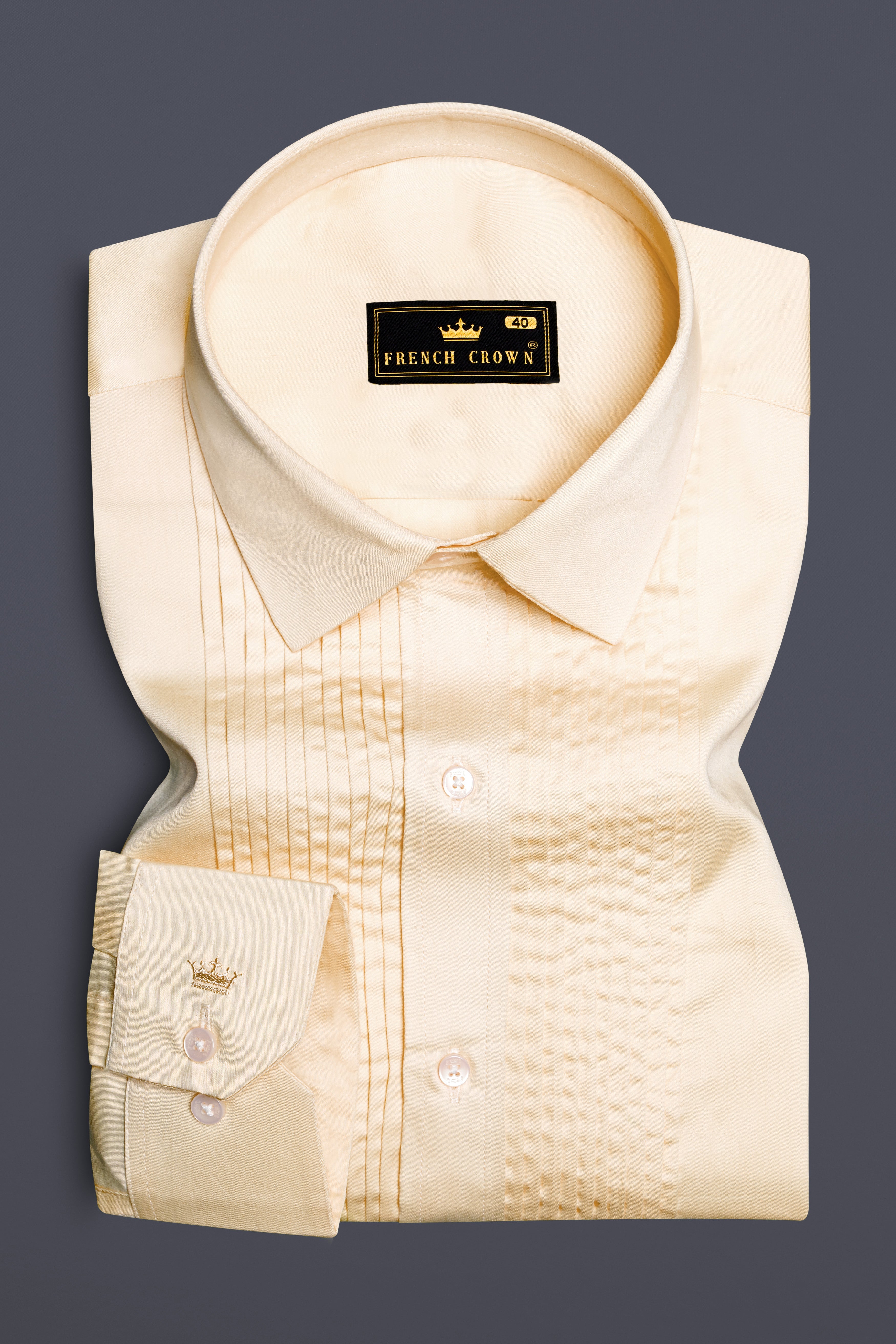 Vanilla-Almond Cream Subtle Sheen Super Soft Premium Cotton Tuxedo Shirt 13645-TXD-38, 13645-TXD-H-38, 13645-TXD-39, 13645-TXD-H-39, 13645-TXD-40, 13645-TXD-H-40, 13645-TXD-42, 13645-TXD-H-42, 13645-TXD-44, 13645-TXD-H-44, 13645-TXD-46, 13645-TXD-H-46, 13645-TXD-48, 13645-TXD-H-48, 13645-TXD-50, 13645-TXD-H-50, 13645-TXD-52, 13645-TXD-H-52