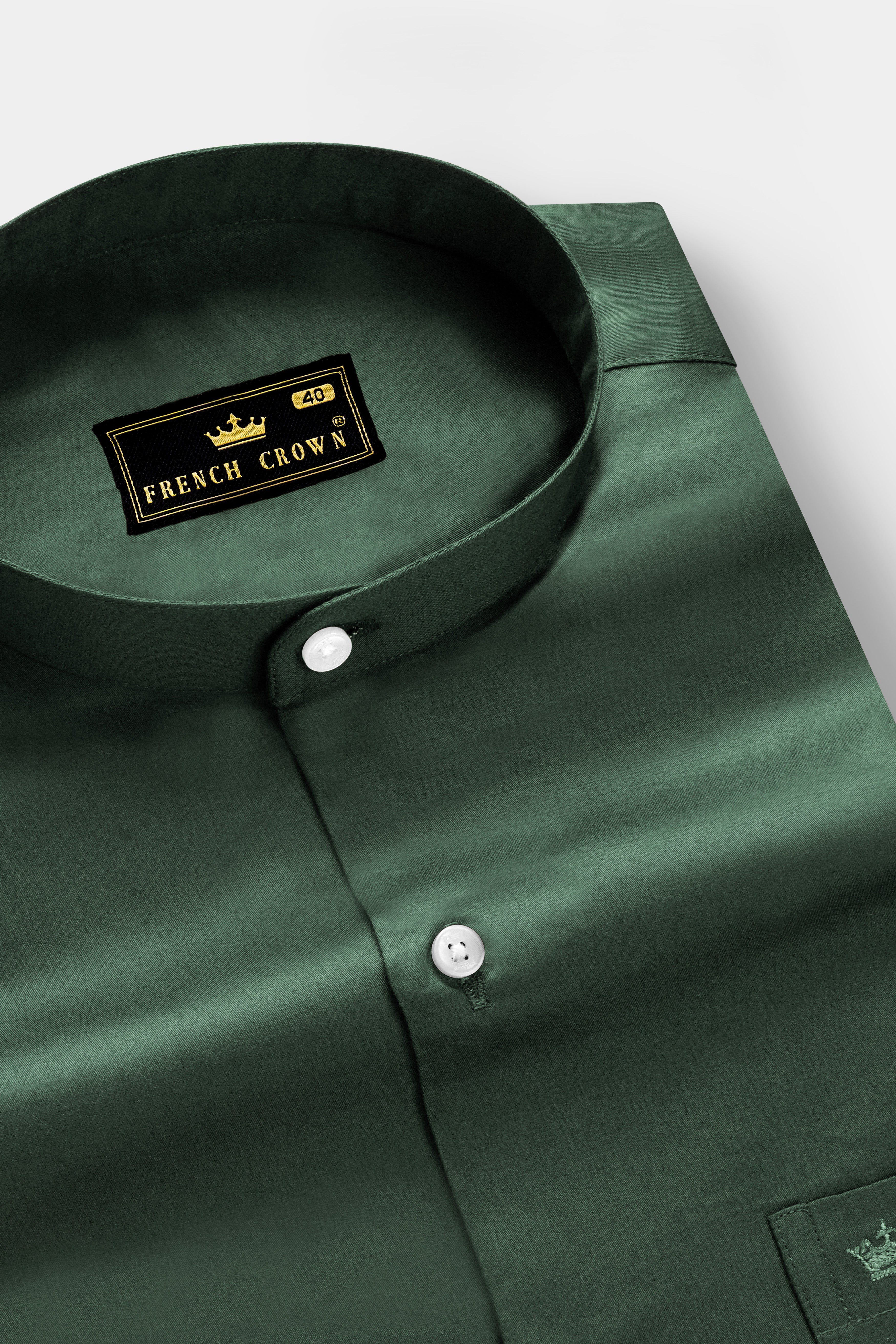 Aurora-Lunar Green Solid Subtle Sheen Super Soft Premium Cotton Semi Formal Mandarin Collar Shirt 13646-M-38, 13646-M-H-38, 13646-M-39, 13646-M-H-39, 13646-M-40, 13646-M-H-40, 13646-M-42, 13646-M-H-42, 13646-M-44, 13646-M-H-44, 13646-M-46, 13646-M-H-46, 13646-M-48, 13646-M-H-48, 13646-M-50, 13646-M-H-50, 13646-M-52, 13646-M-H-52