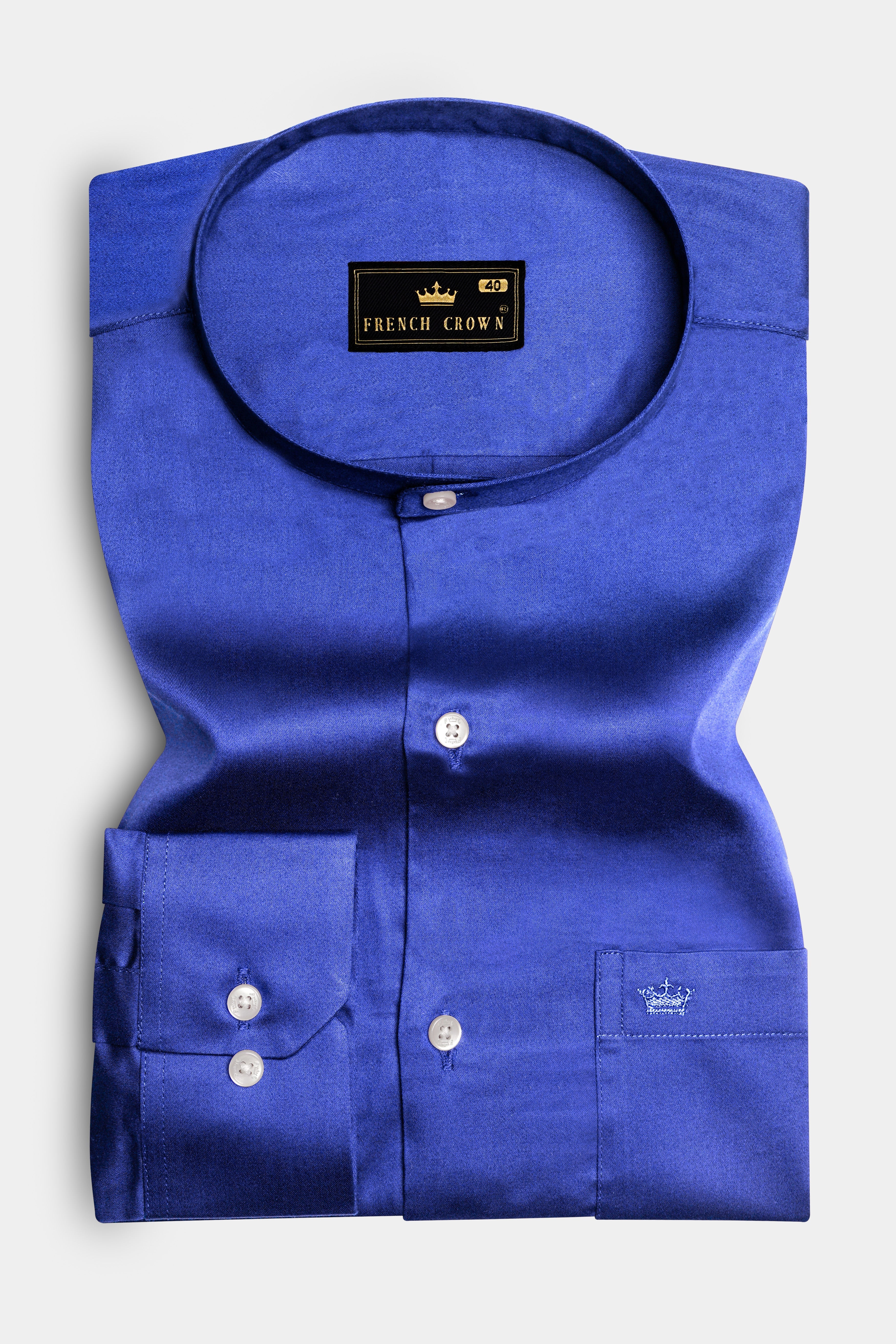 indigo blue-Catalina Solid Subtle Sheen Super Soft Premium Cotton Semi Formal Mandarin Collar Shirt 13647-M-38, 13647-M-H-38, 13647-M-39, 13647-M-H-39, 13647-M-40, 13647-M-H-40, 13647-M-42, 13647-M-H-42, 13647-M-44, 13647-M-H-44, 13647-M-46, 13647-M-H-46, 13647-M-48, 13647-M-H-48, 13647-M-50, 13647-M-H-50, 13647-M-52, 13647-M-H-52