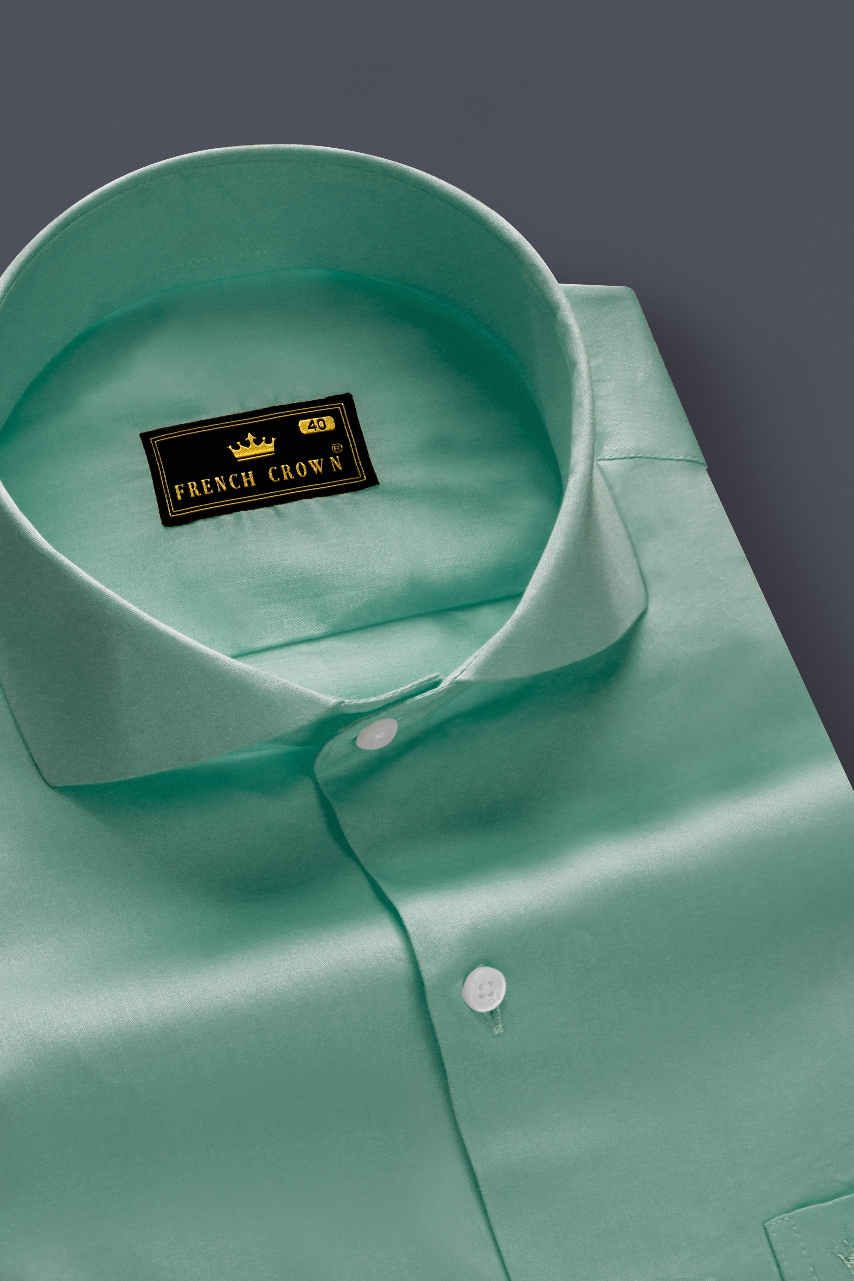 Emerald Charm-Oxley Green Solid Subtle Sheen Super Soft Premium Cotton Cut Away Collar Dress Shirt 13652-CA-38, 13652-CA-H-38, 13652-CA-39, 13652-CA-H-39, 13652-CA-40, 13652-CA-H-40, 13652-CA-42, 13652-CA-H-42, 13652-CA-44, 13652-CA-H-44, 13652-CA-46, 13652-CA-H-46, 13652-CA-48, 13652-CA-H-48, 13652-CA-50, 13652-CA-H-50, 13652-CA-52, 13652-CA-H-52