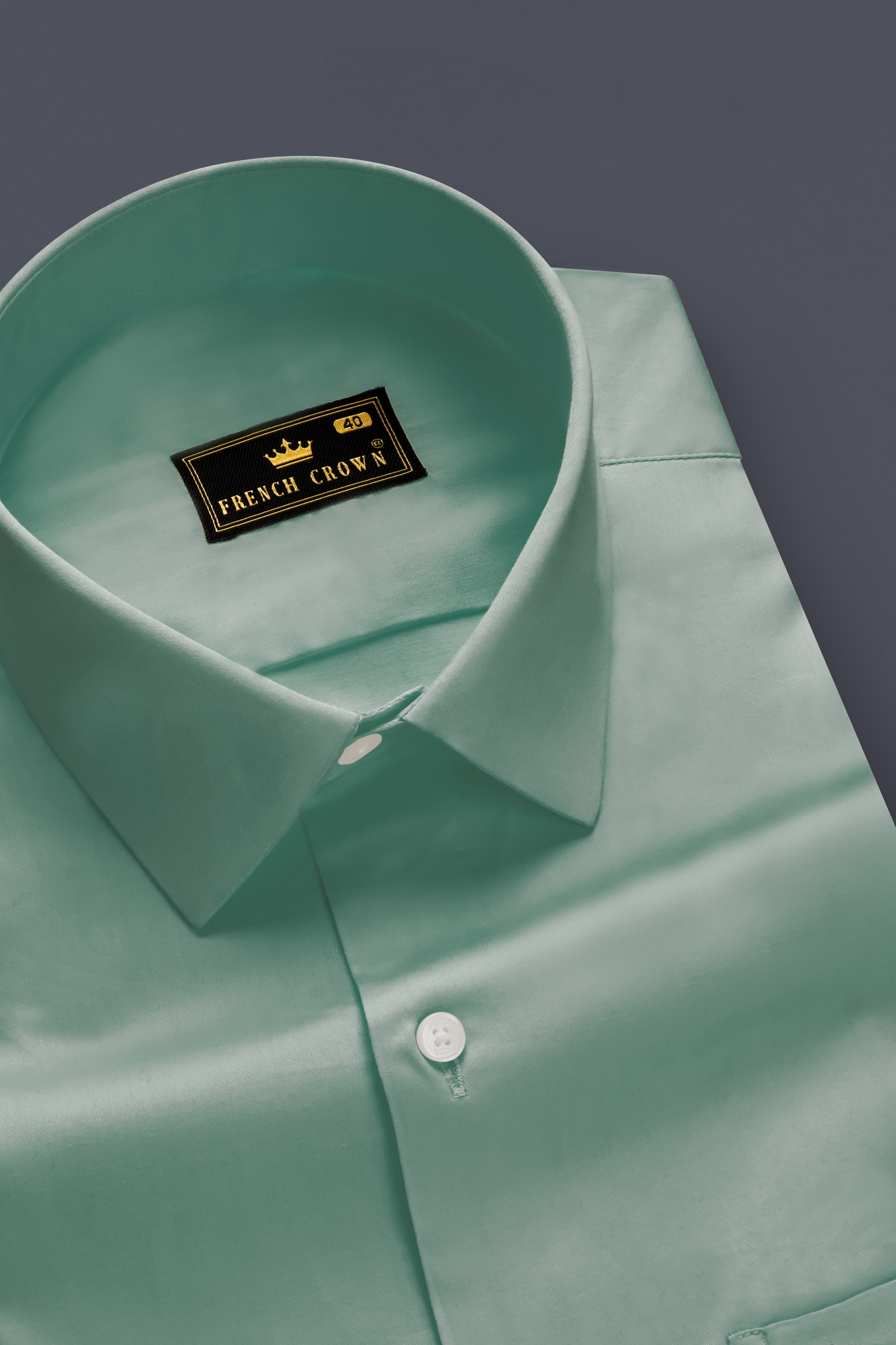 Emerald Charm-Oxley Green Solid Subtle Sheen Super Soft Premium Cotton Dress Shirt 13655-38, 13655-H-38, 13655-39, 13655-H-39, 13655-40, 13655-H-40, 13655-42, 13655-H-42, 13655-44, 13655-H-44, 13655-46, 13655-H-46, 13655-48, 13655-H-48, 13655-50, 13655-H-50, 13655-52, 13655-H-52