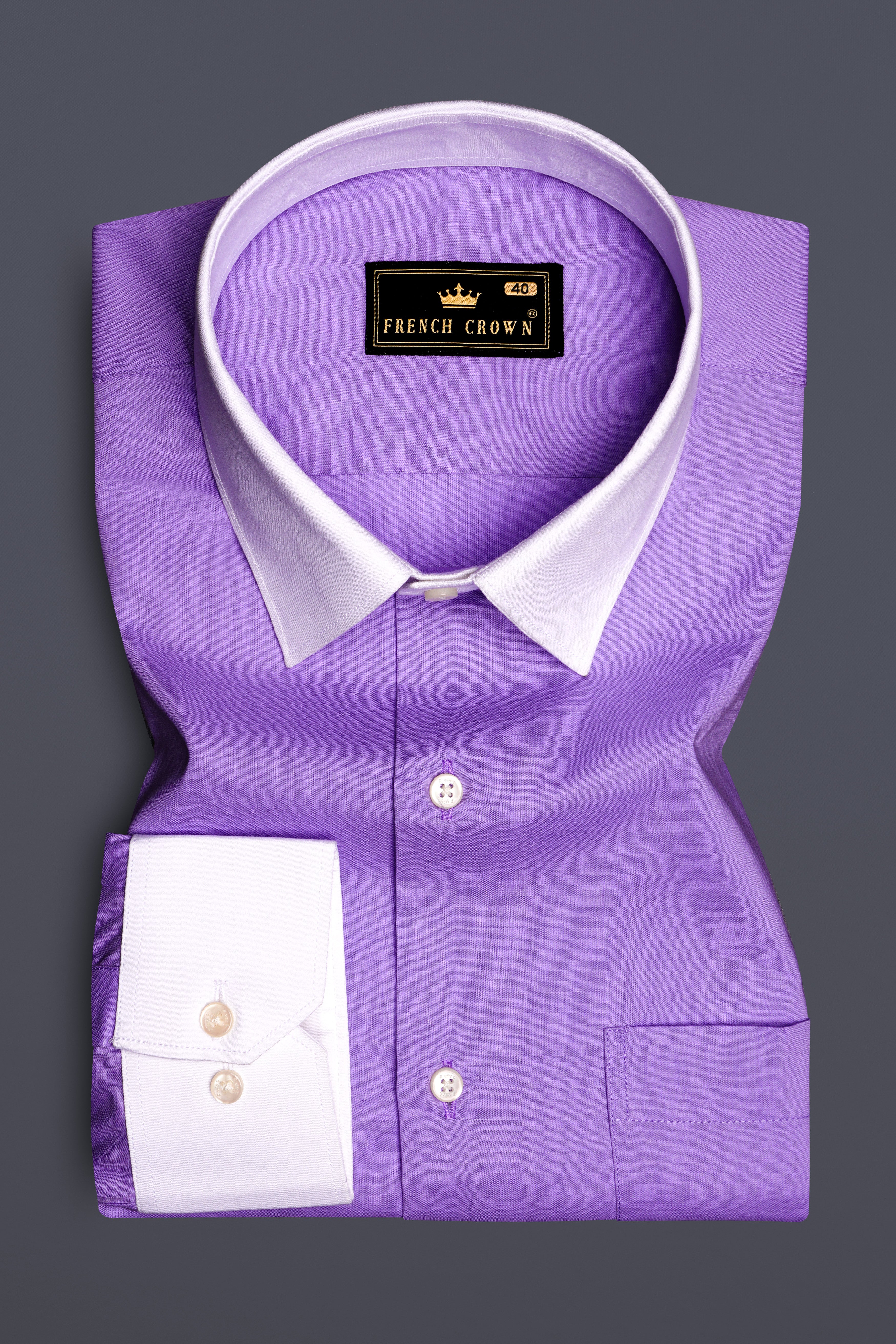 Amethyst-Rich Lilac Purple Solid Subtle Sheen Super Soft Premium Cotton Dress Shirt