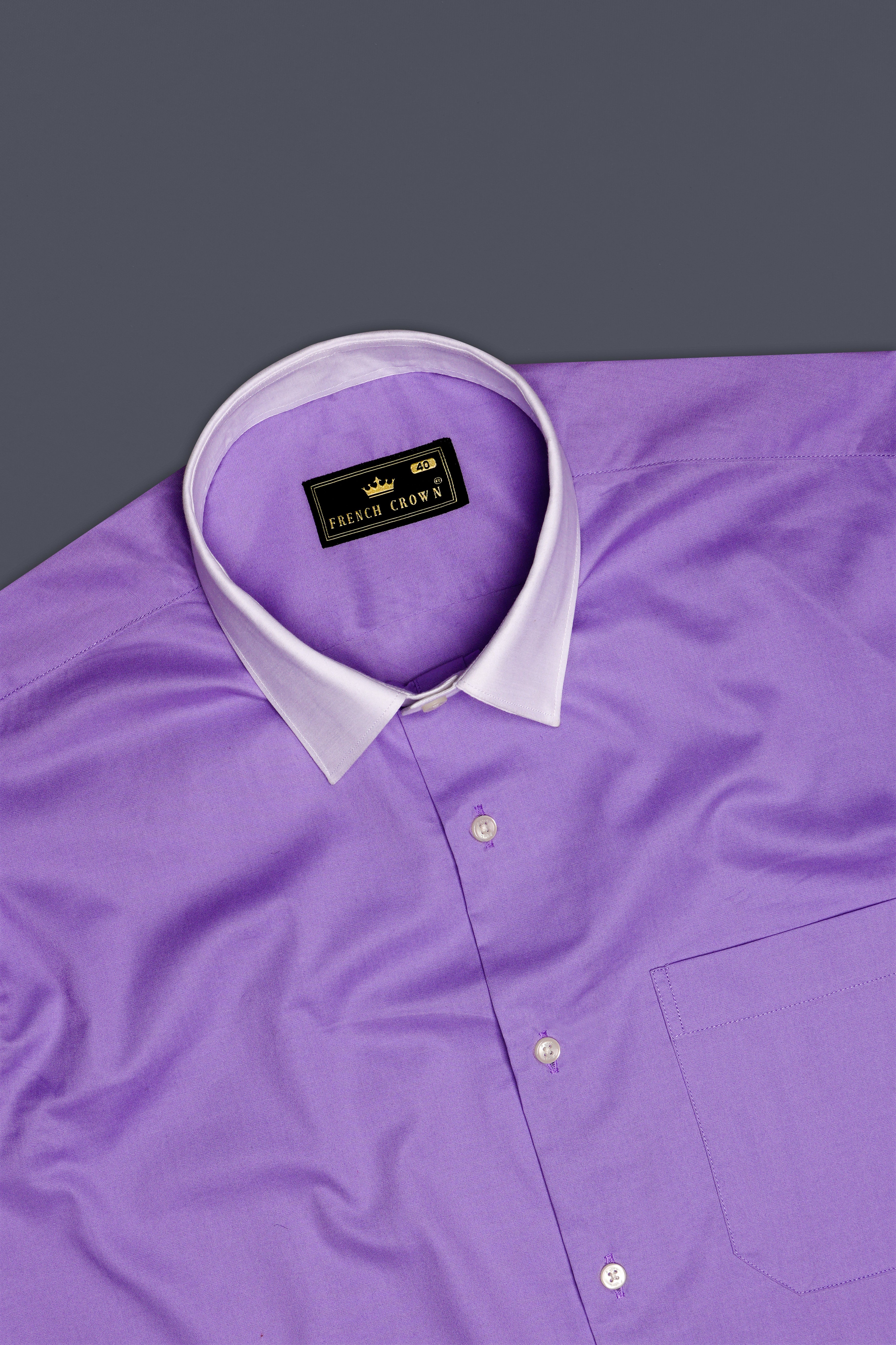 Amethyst-Rich Lilac Purple Solid Subtle Sheen Super Soft Premium Cotton Dress Shirt