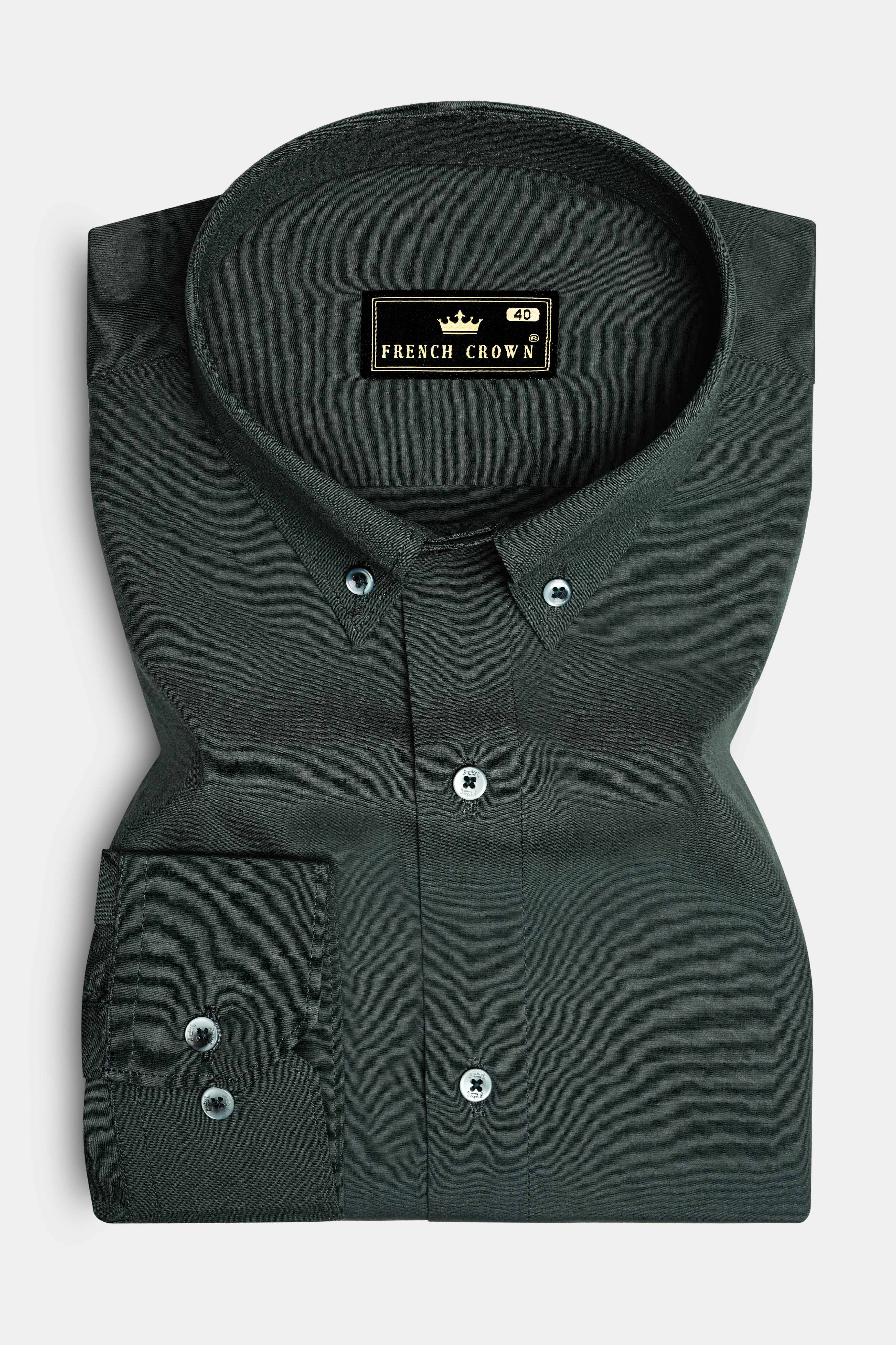 Cyan Green Plain Solid Poplin Premium Cotton Shirt