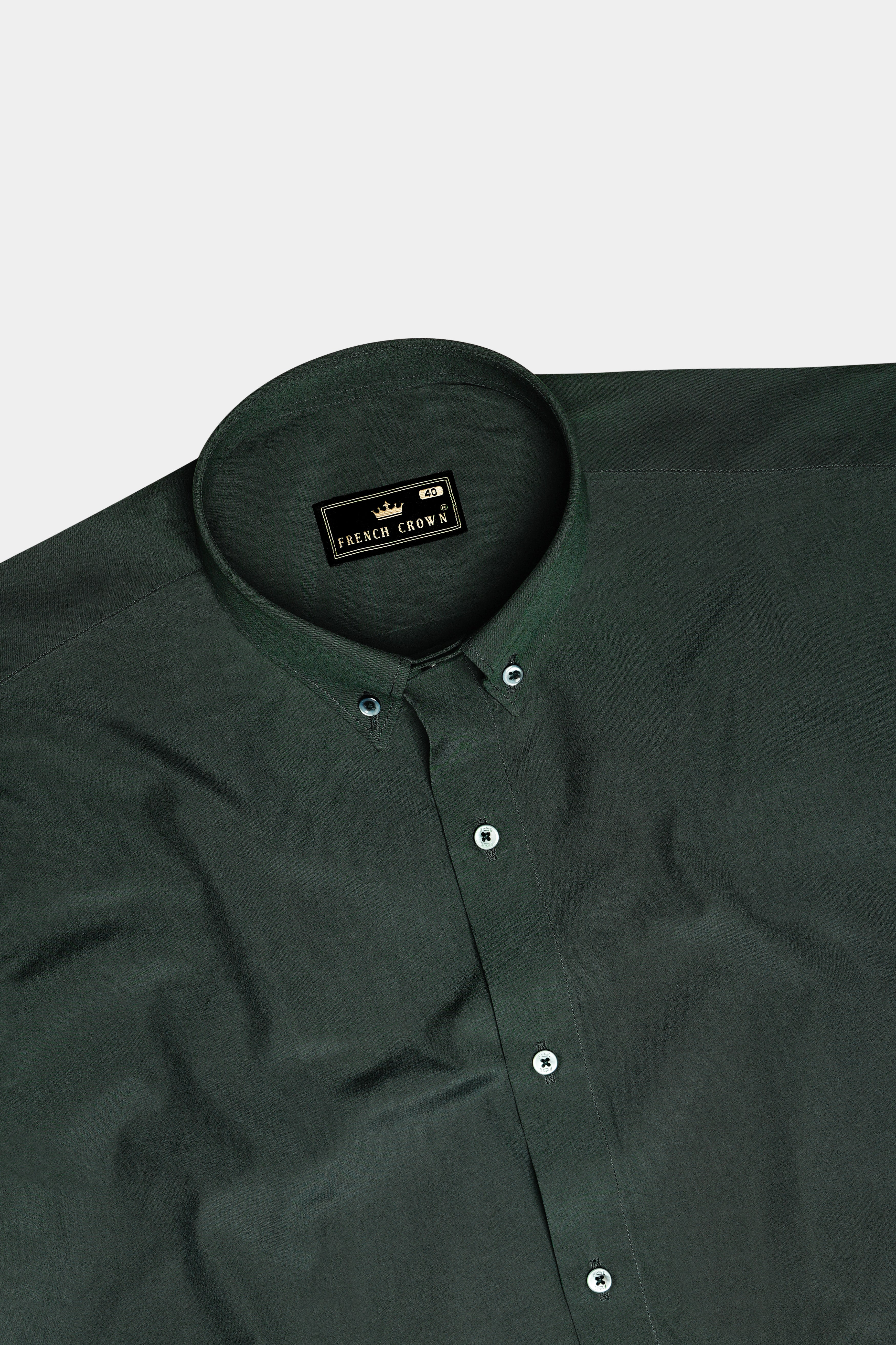 Cyan Green Plain Solid Poplin Premium Cotton Shirt