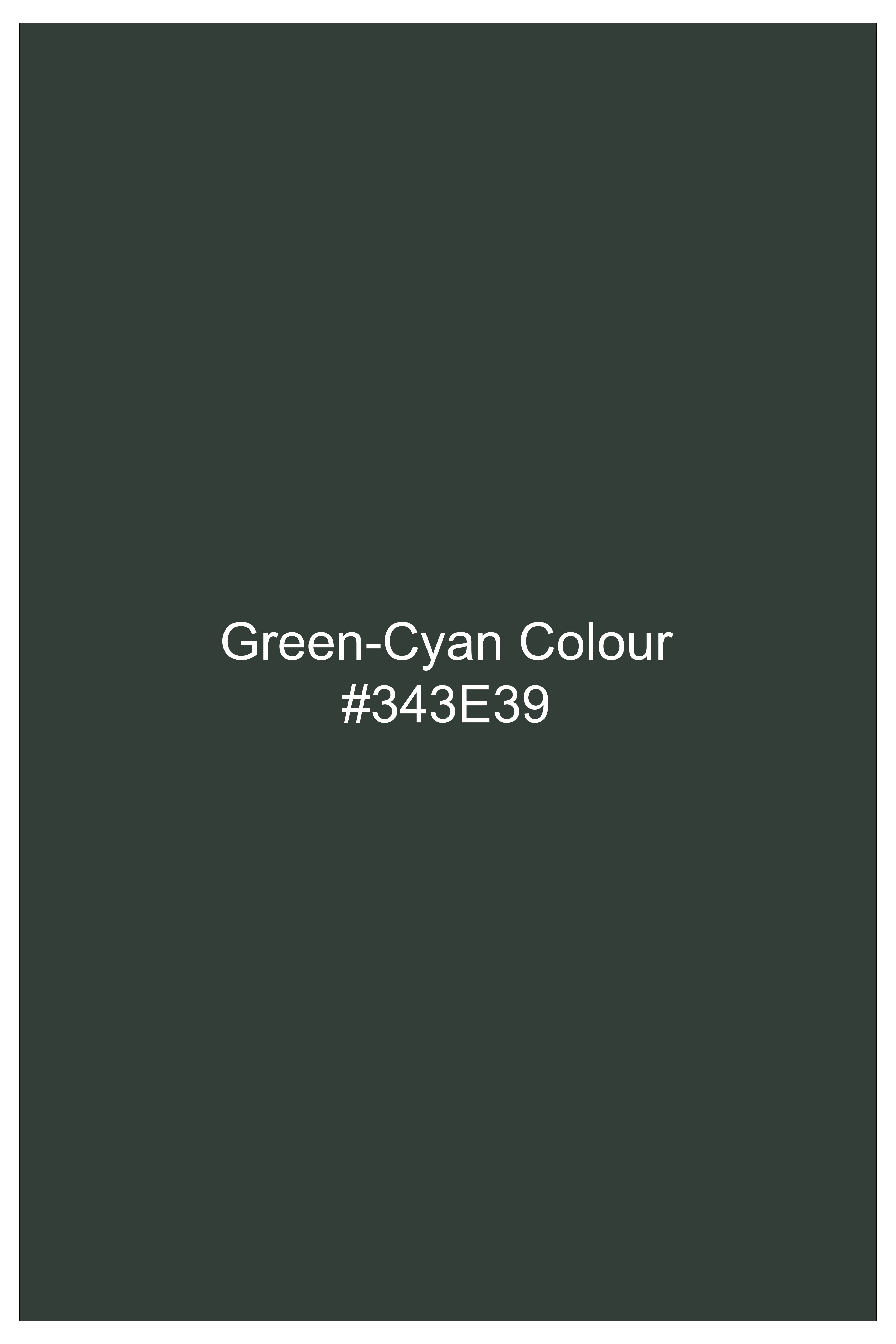 Cyan Green Plain Solid Poplin Premium Cotton Shirt