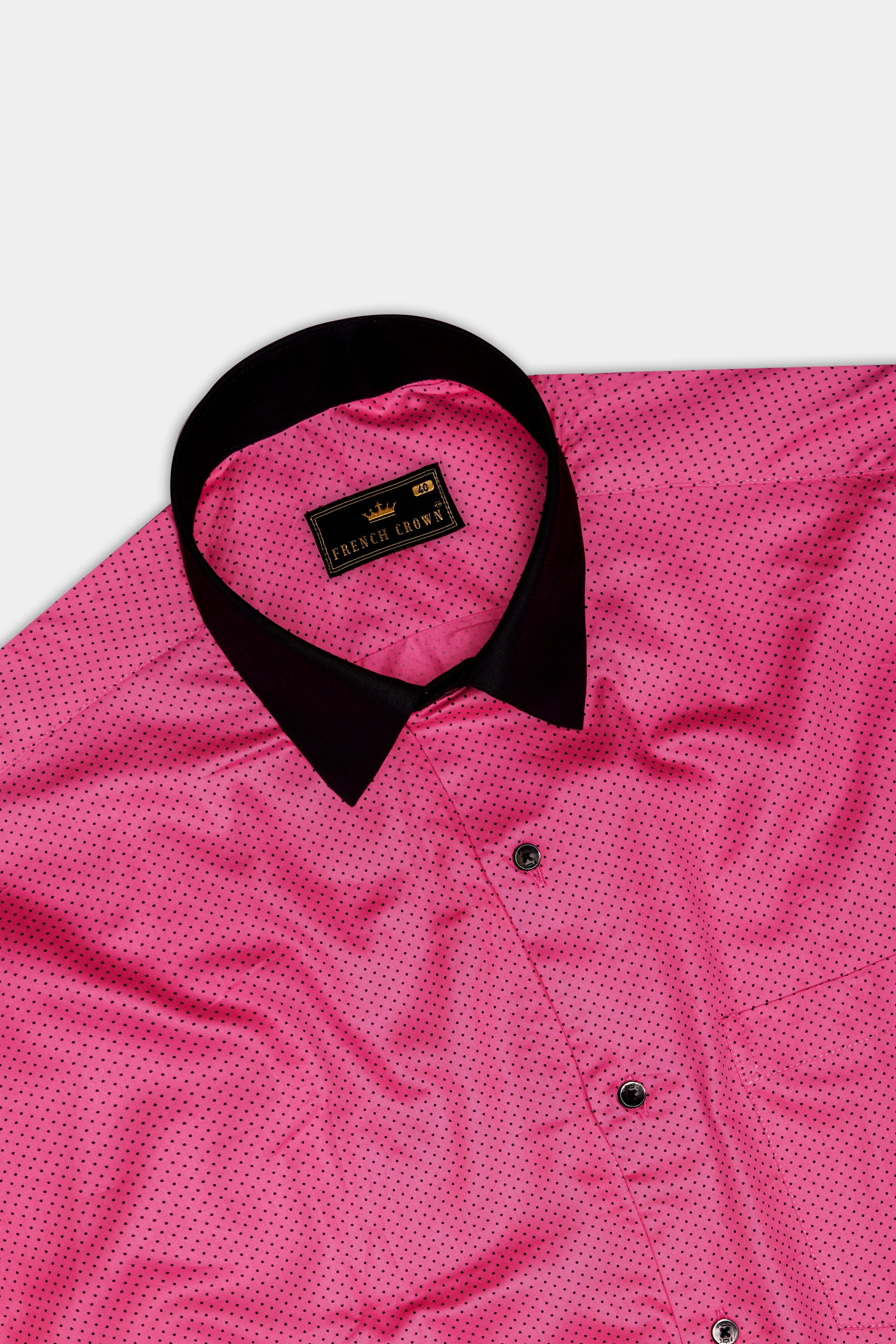 Rosisse-French Rose Dots Printed Subtle Sheen Super Soft Premium Cotton Casual Shirt