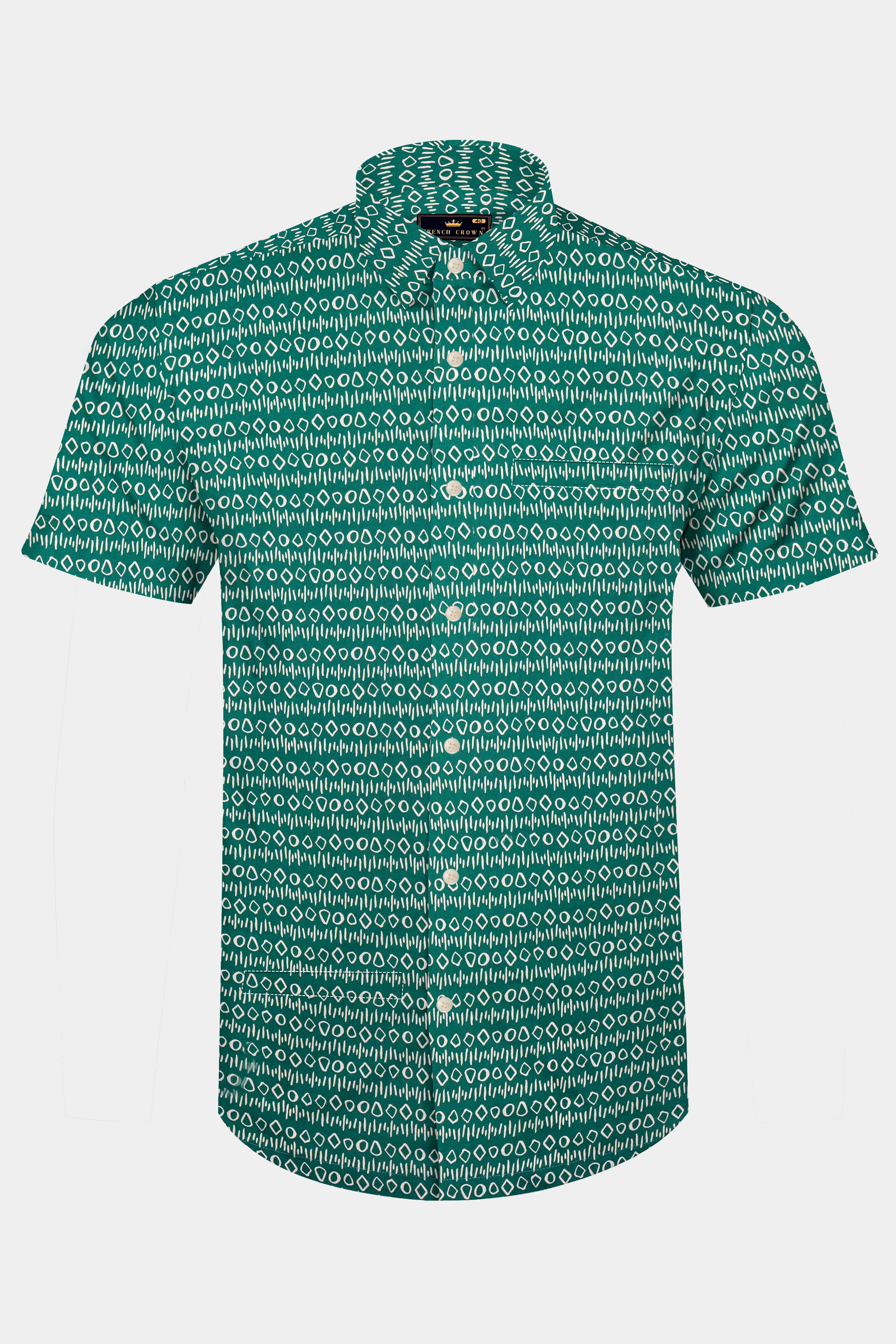 Zelvyn-Surfie Green Printed Super Soft Premium Cotton Casual Designer Shirt