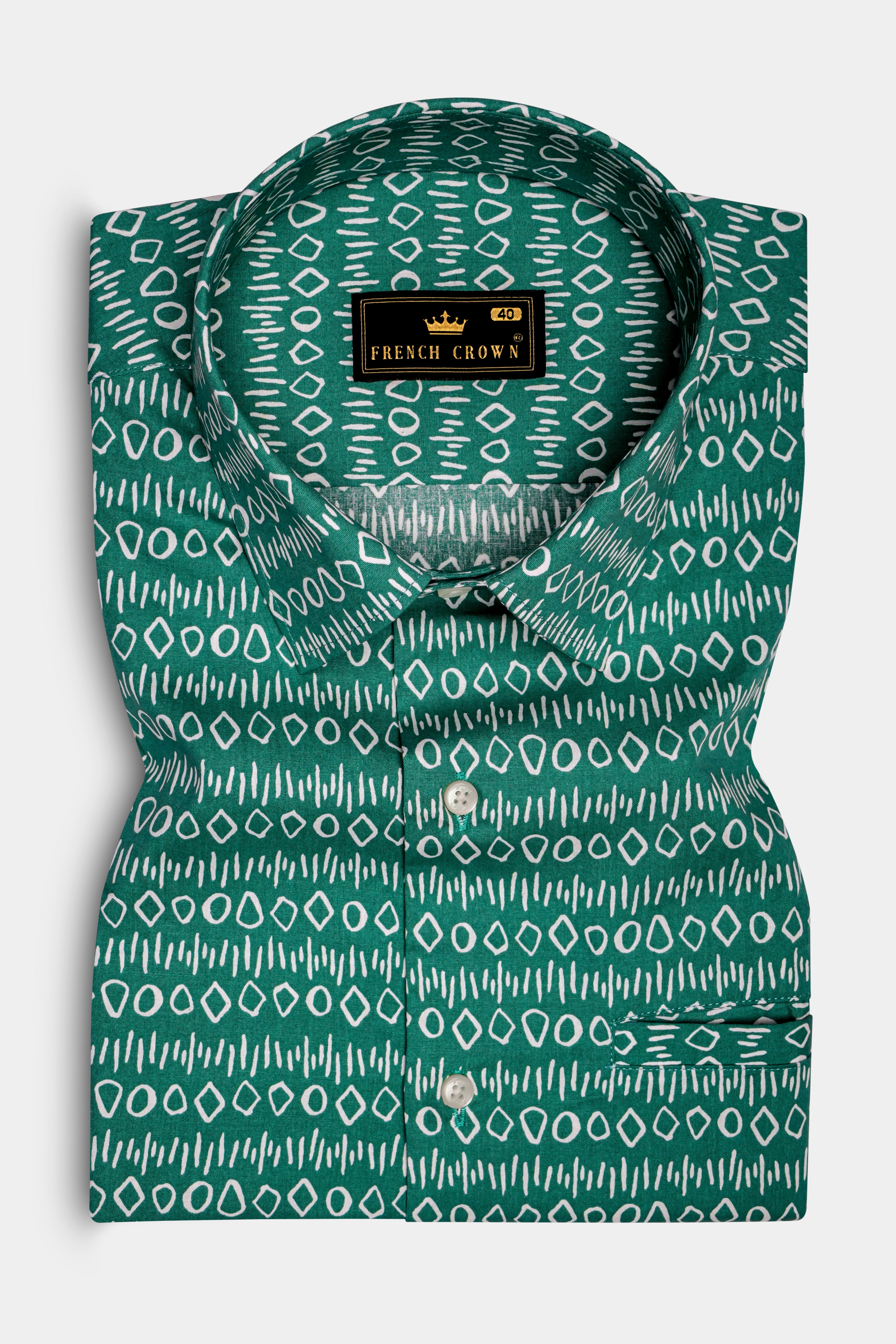 Zelvyn-Surfie Green Printed Super Soft Premium Cotton Casual Designer Shirt