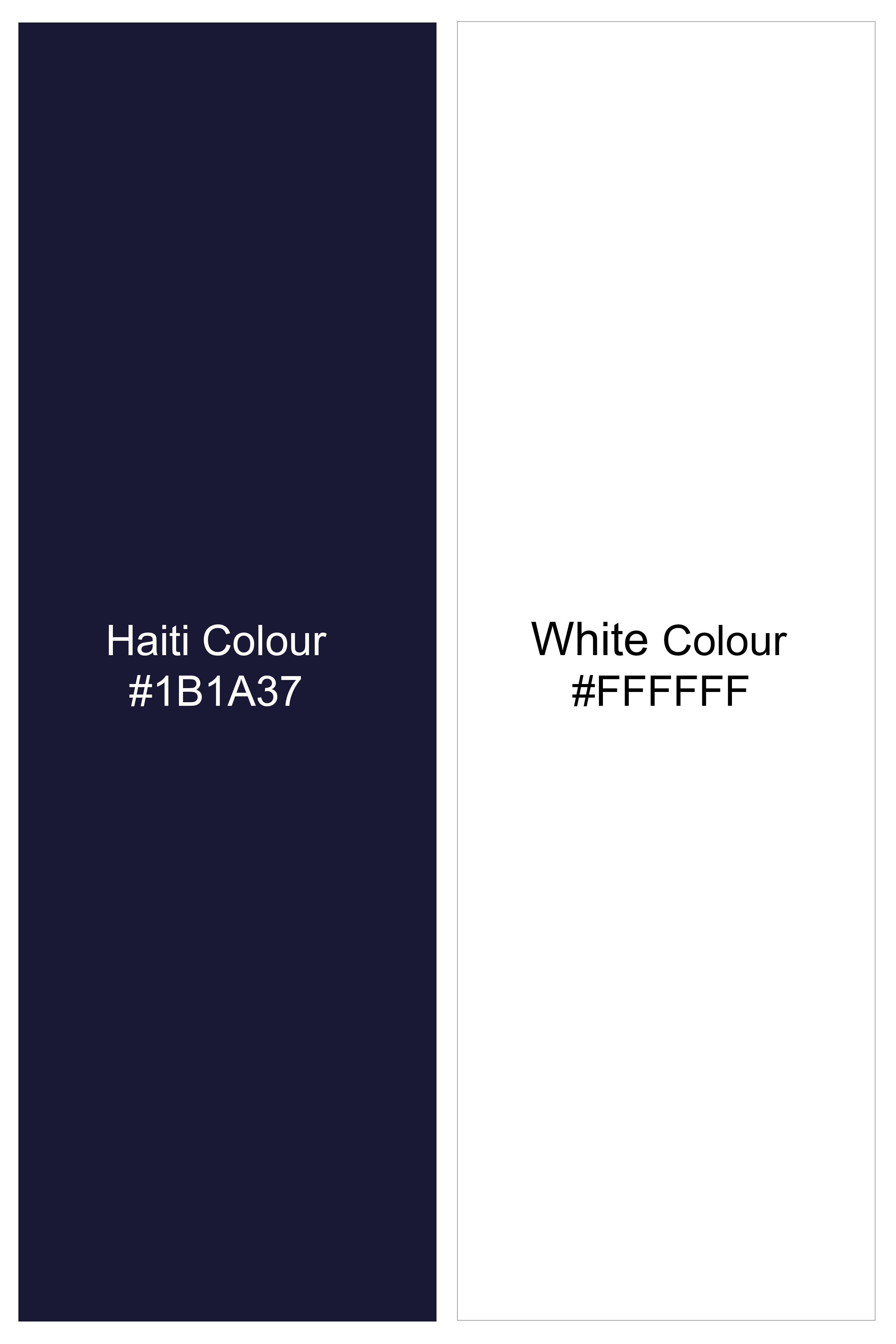 Strivaro-Haiti Blue And Bright White Striped Twill Premium Cotton Semi Formal Shirt