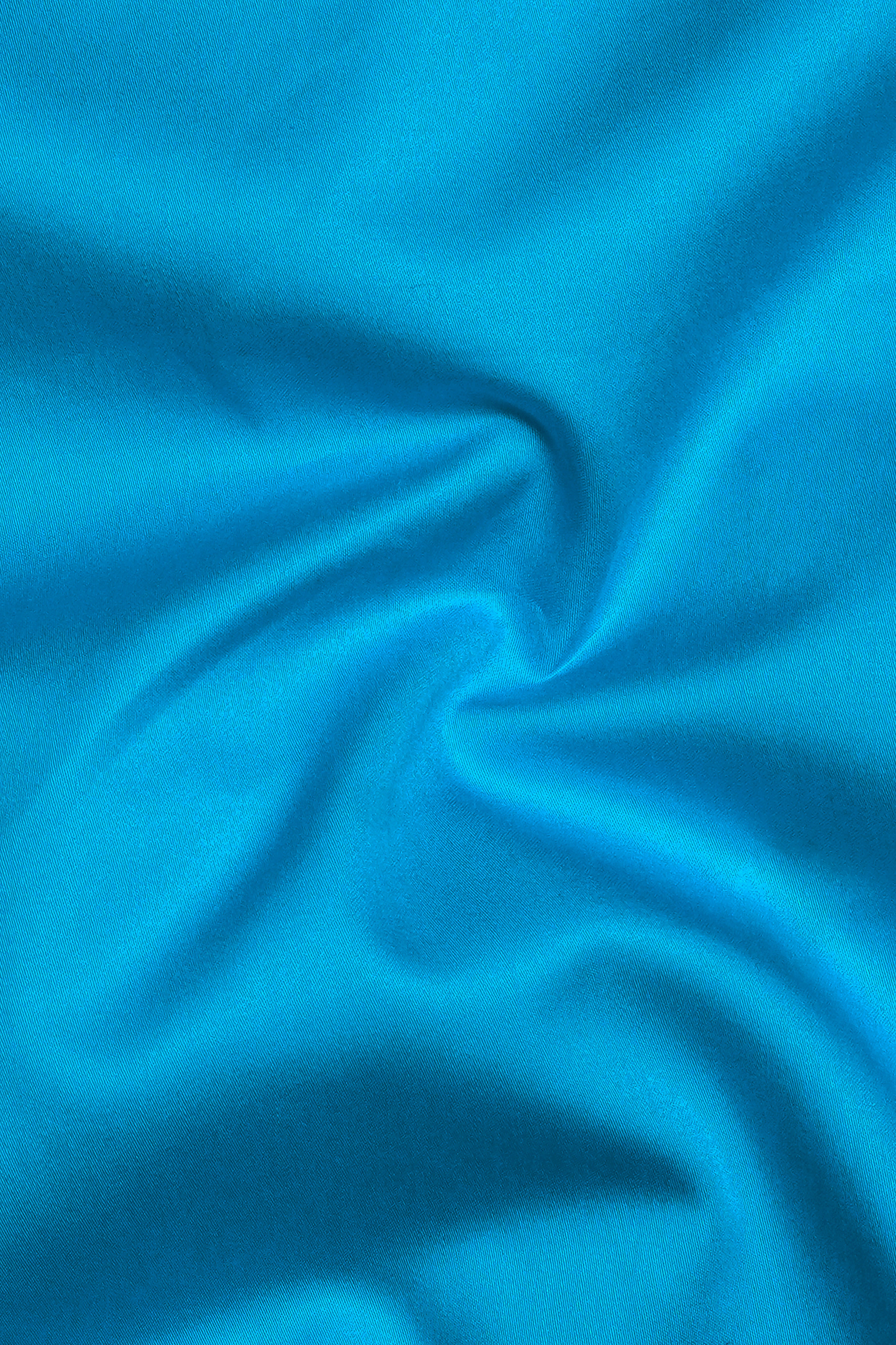 Zephyro-Cerulean Blue Solid Subtle Sheen Super Soft Premium Cotton Formal Shirt