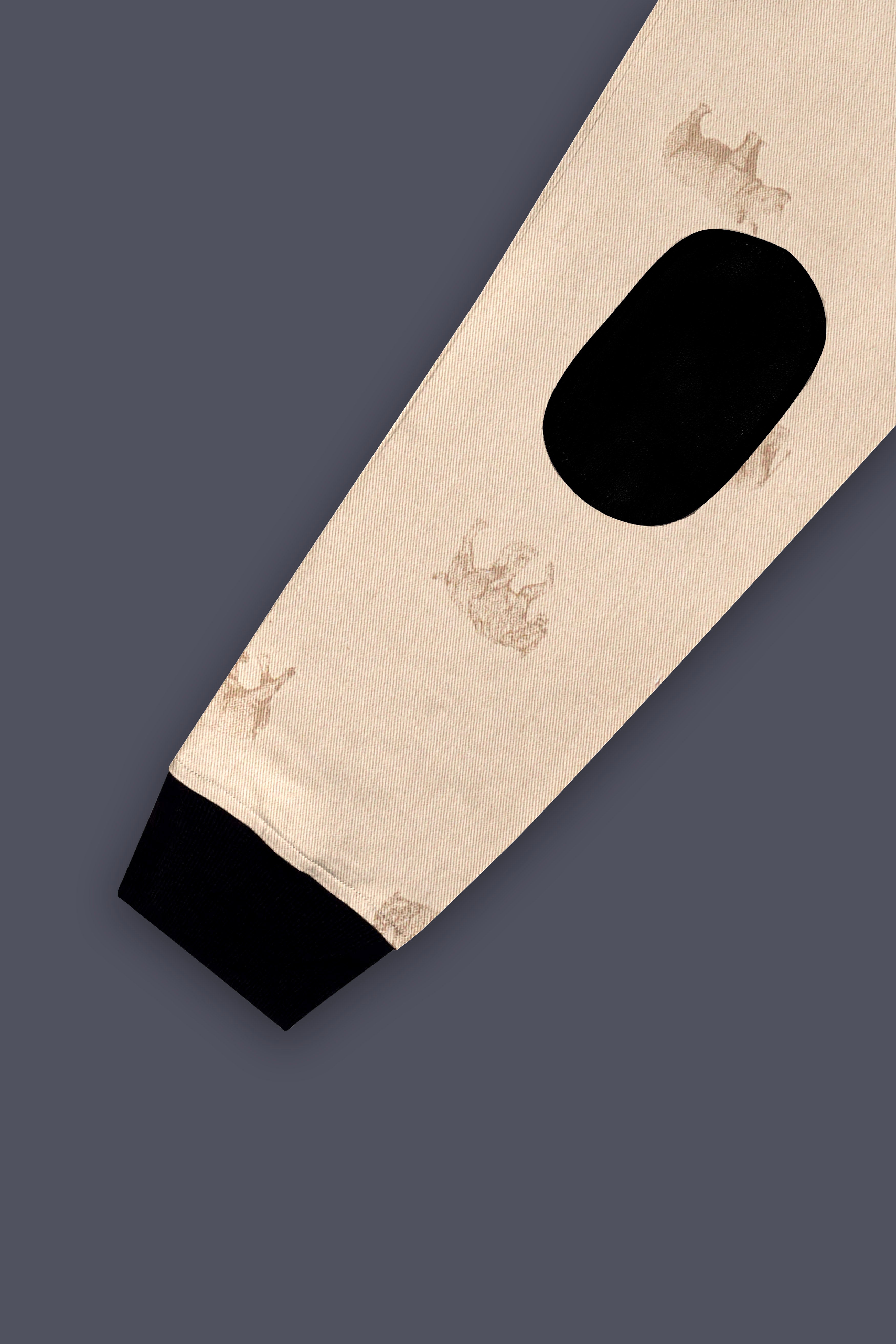 Ivory Wild-Vanilla Cream Animal Printed Premium Cotton Bomber Jacket