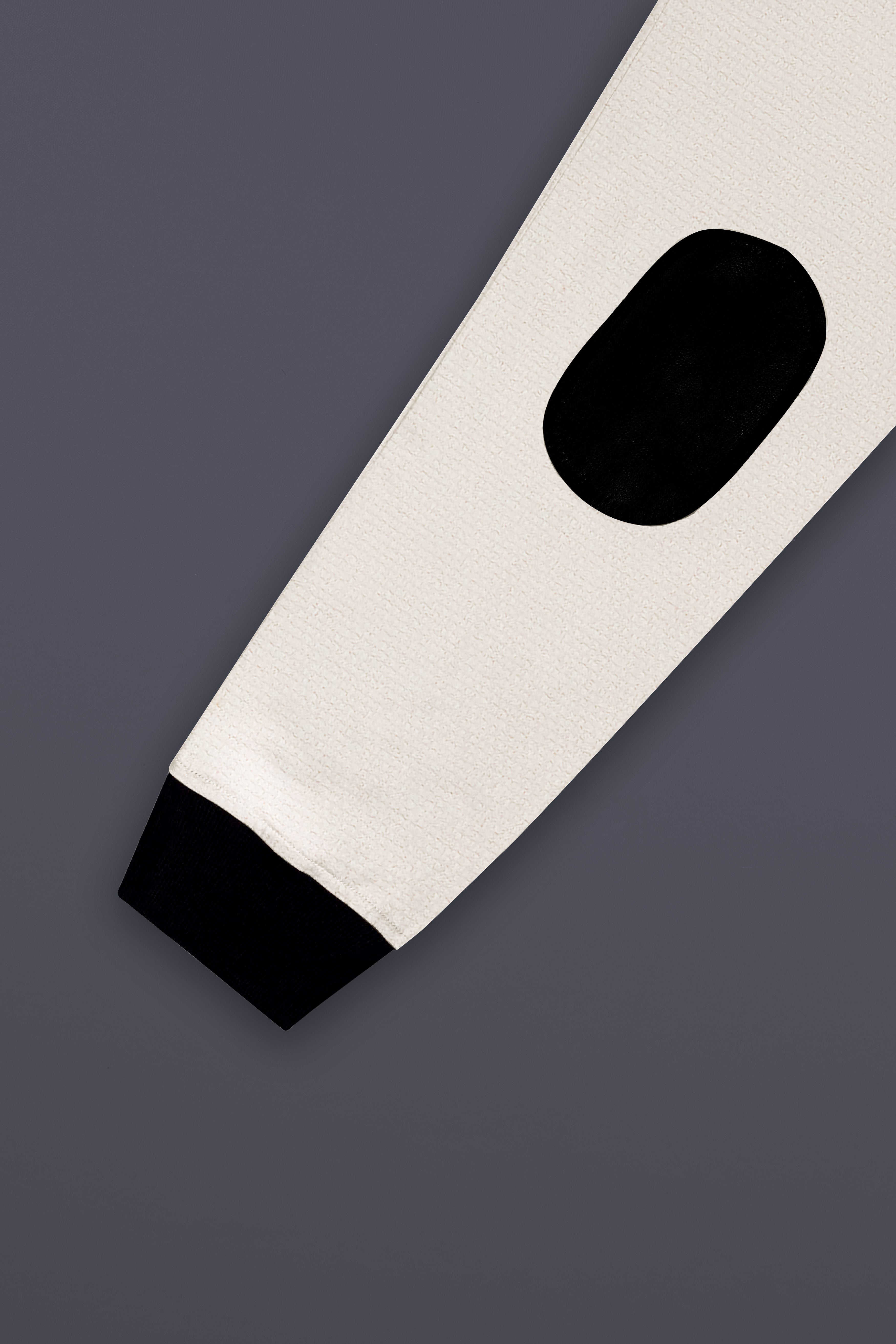 Merino Cream Solid Premium Cotton Bomber Jacket