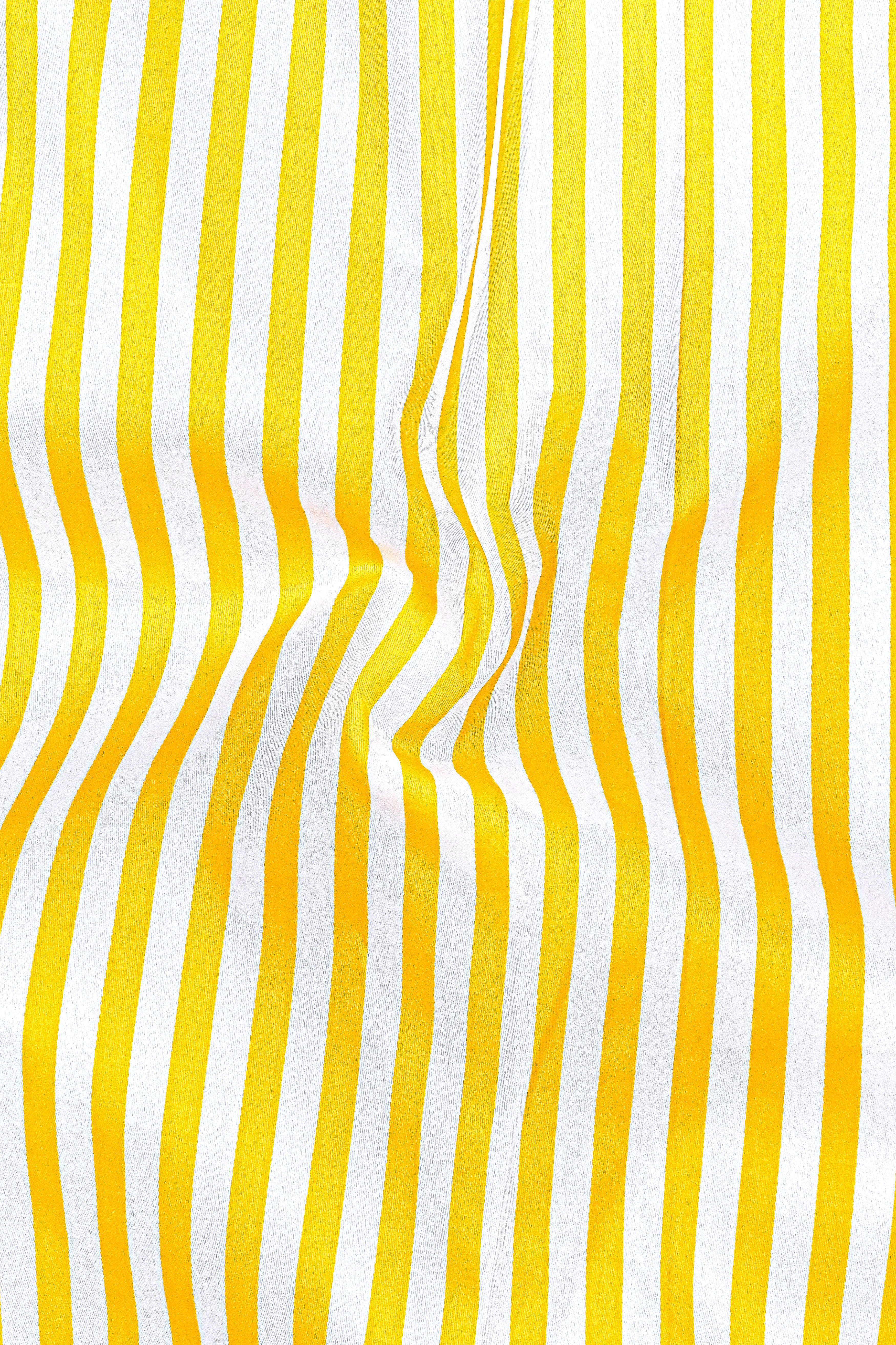 Aurisel-Koromiko Yellow And Bright White Striped Subtle Sheen Super Soft Premium Cotton Dress Shirt