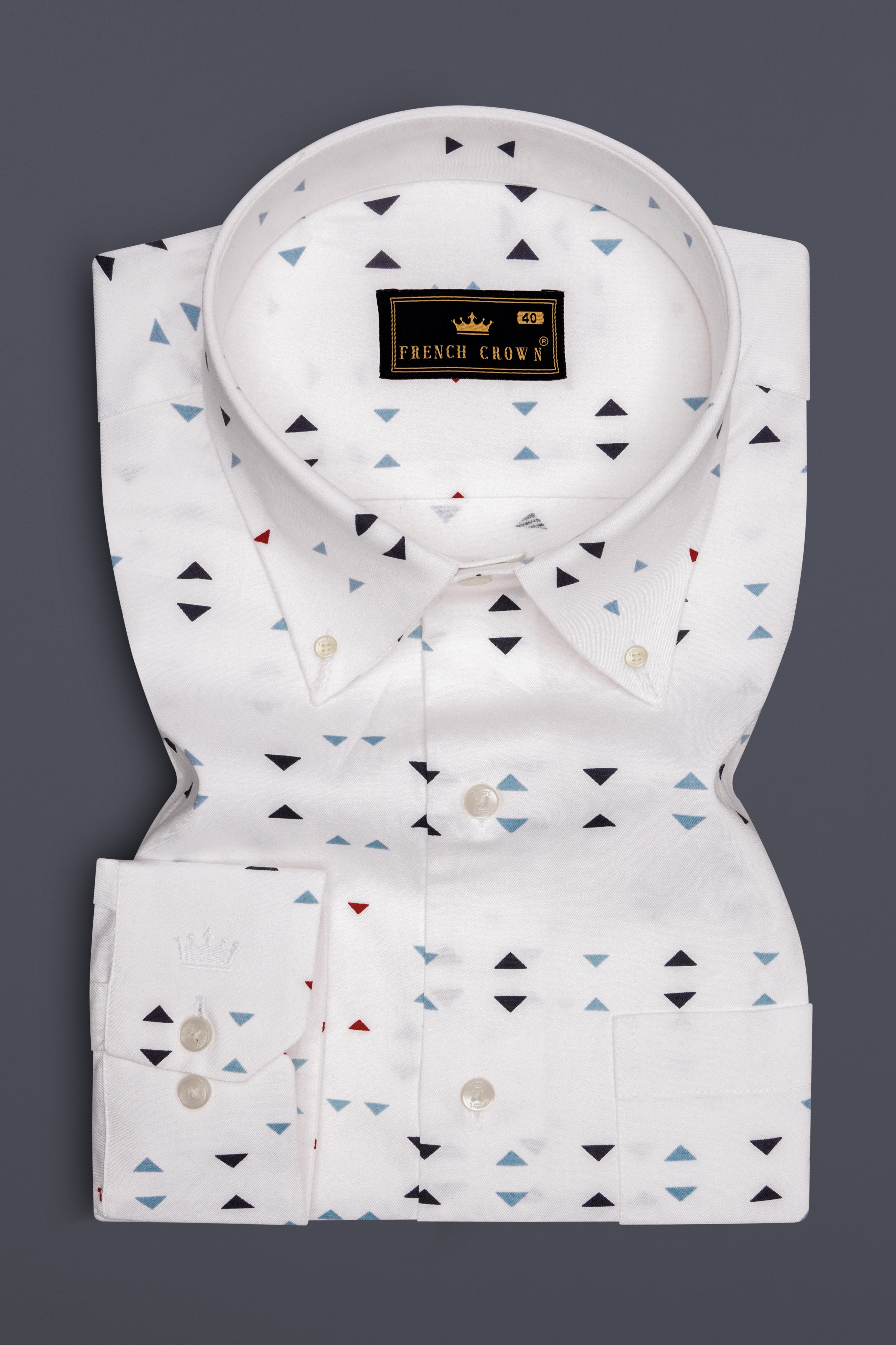 Bleuvra-Bright White And Neptune Blue Oxford Premium Cotton Semi Formal Shirt