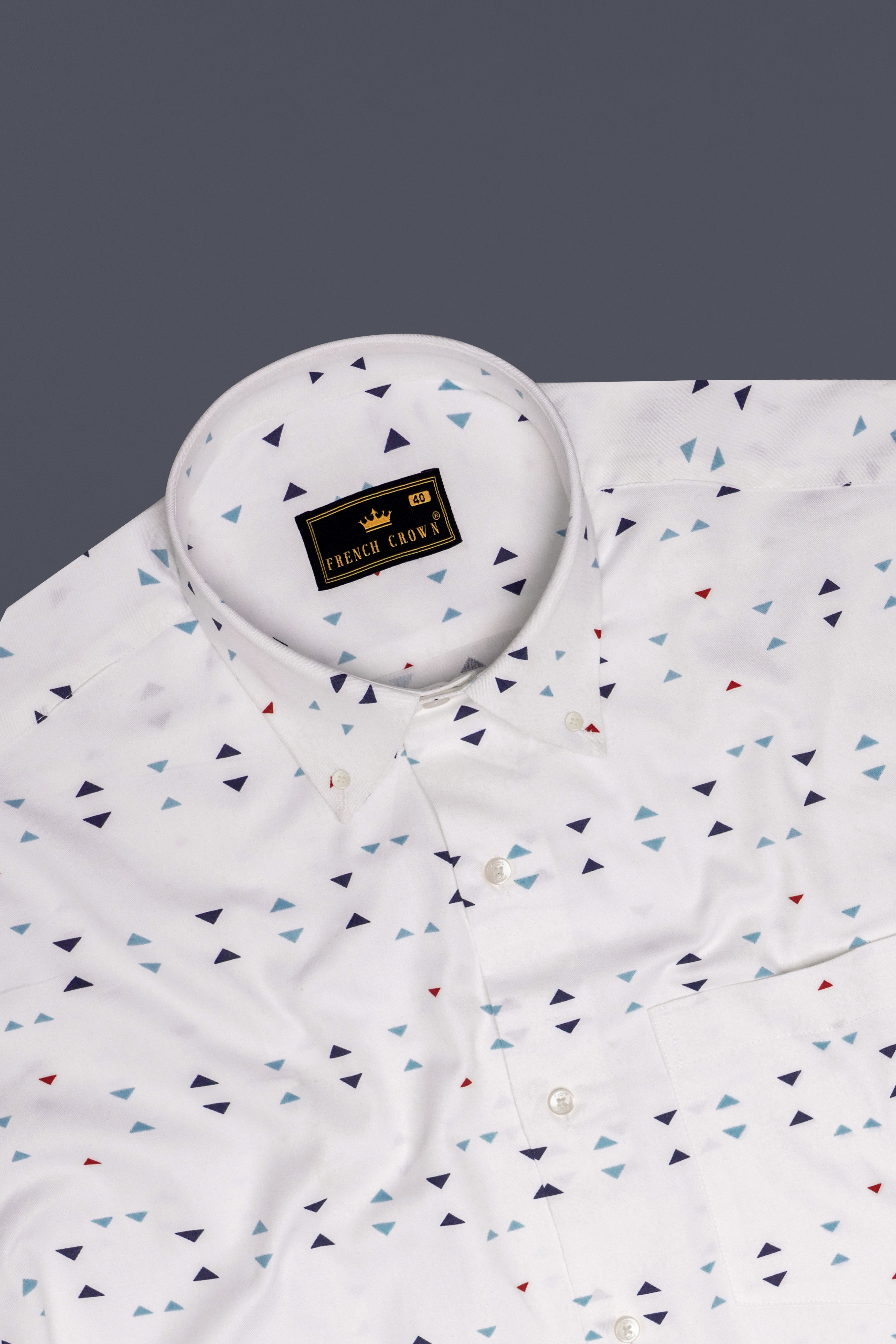 Bleuvra-Bright White And Neptune Blue Oxford Premium Cotton Semi Formal Shirt