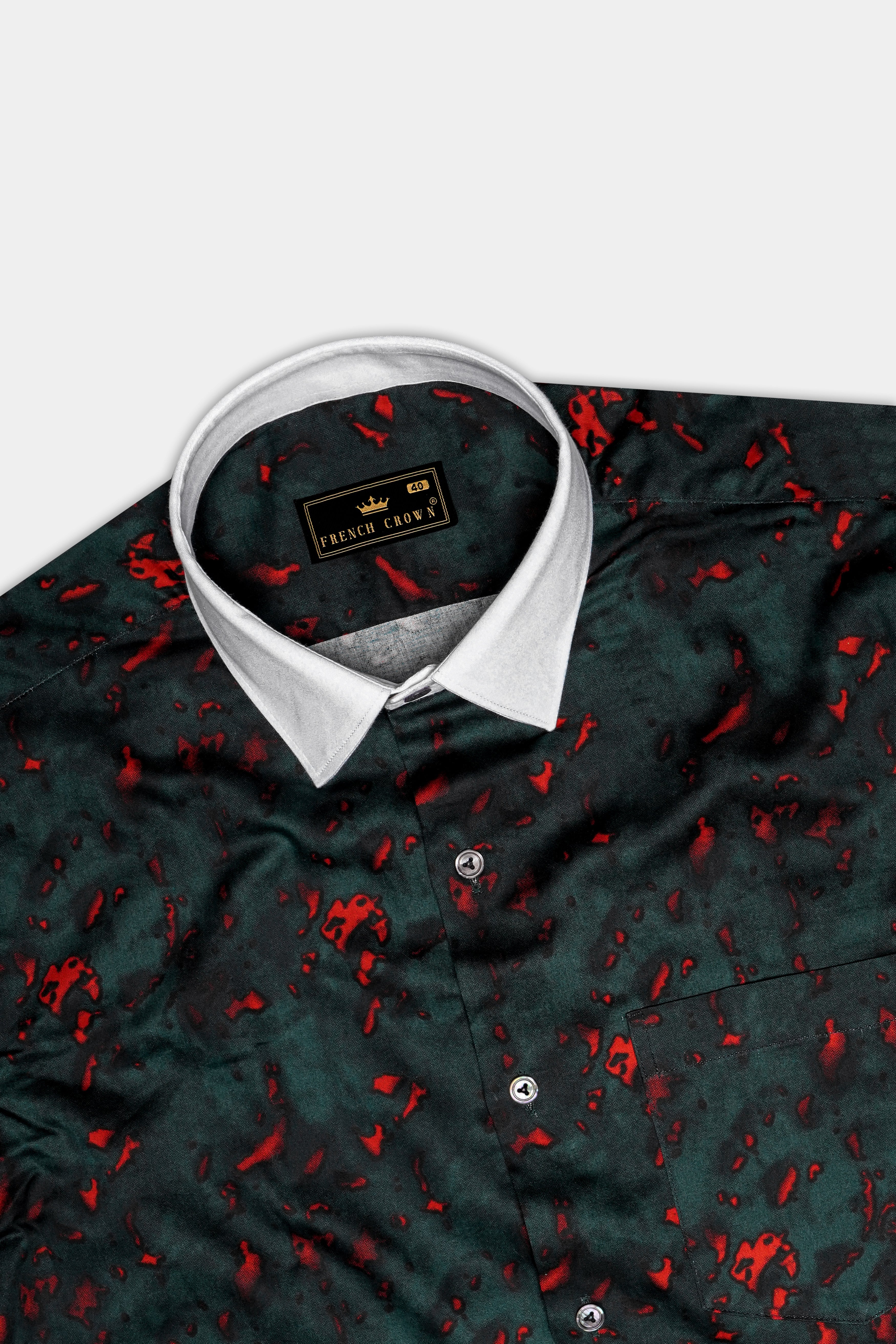 Flonix-Firefly Green And lonestar red Printed Subtle Sheen Super Soft Premium Casual Shirt