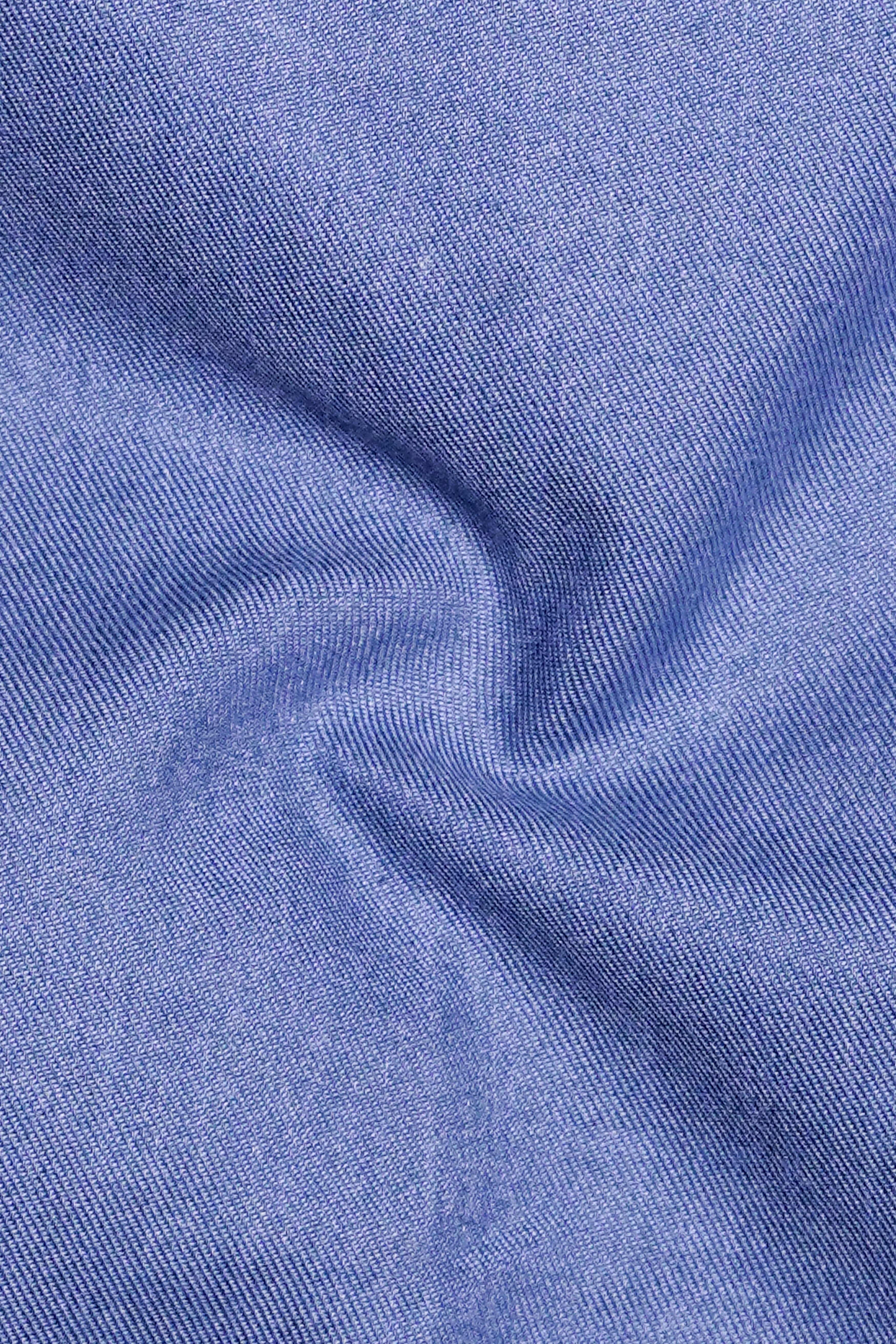 Roazure-Faded Blue And Lion Orange Textured Oxford Premium Cotton Casual Designer Shirt