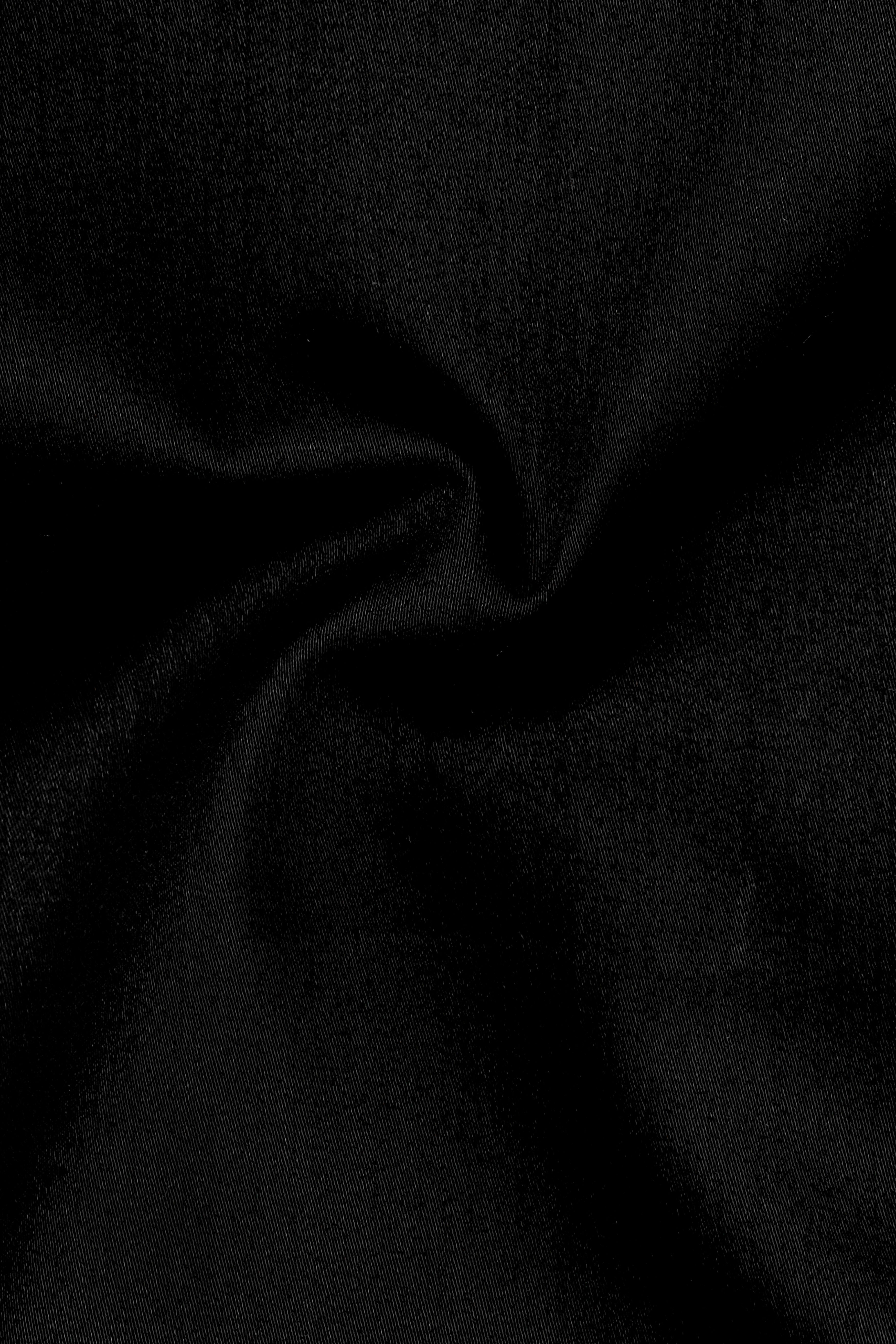 Noircuff-Jade Black Twill Premium Cotton White Cuff Collar Dress Shirt