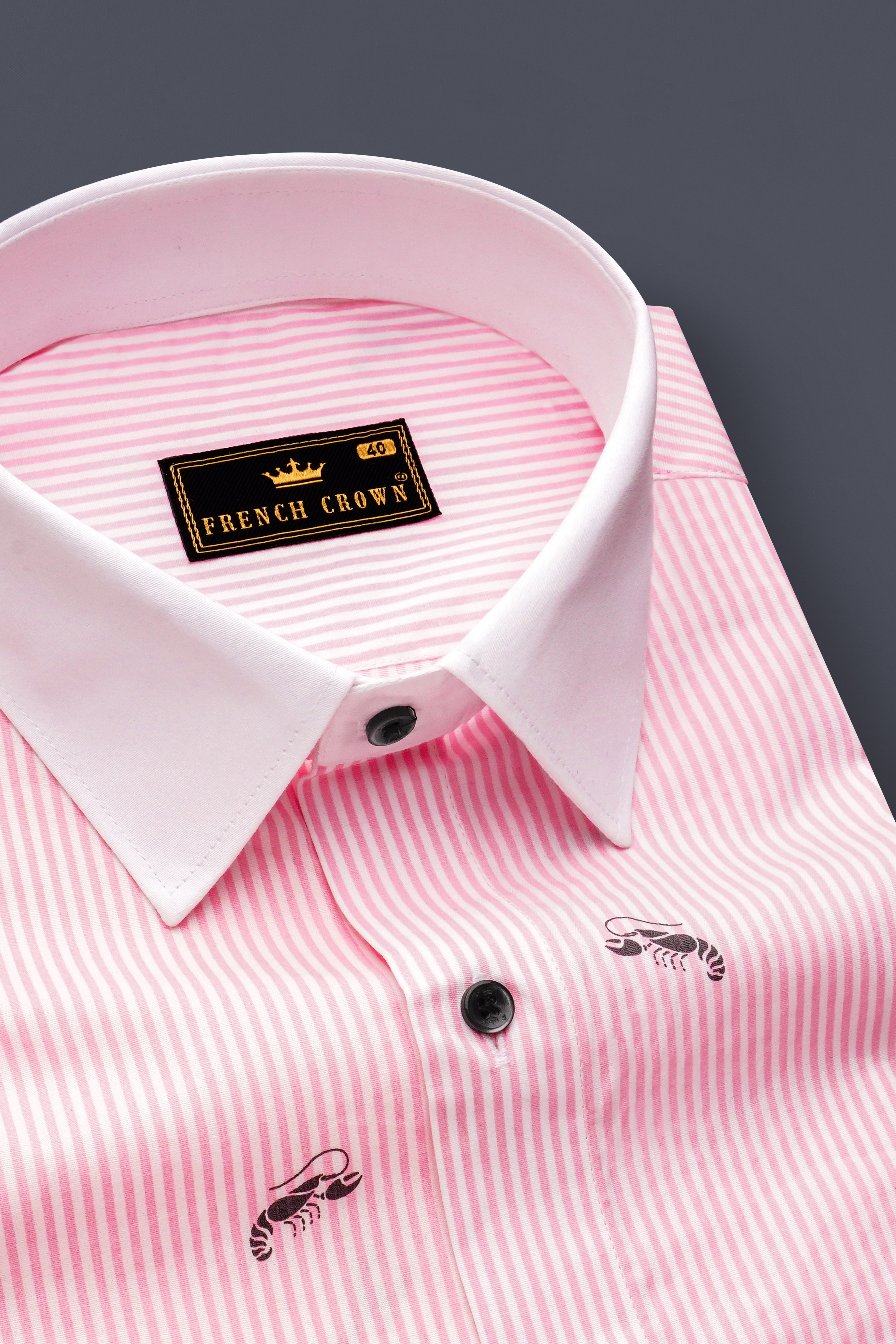 Stingaze-Pastel Pink And Bright White Scorpions Printed Super Soft Premium Semi Formal Shirt