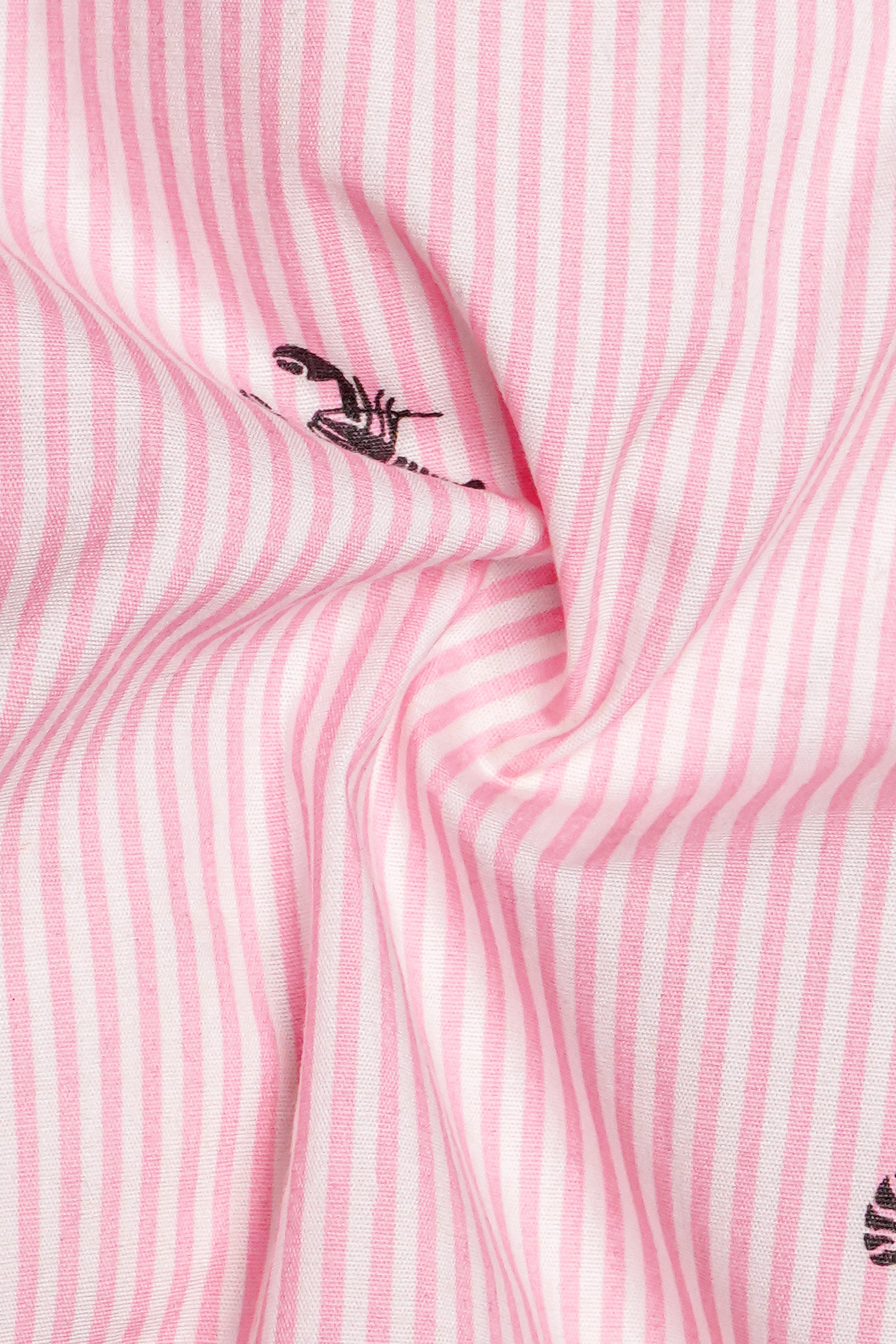 Stingaze-Pastel Pink And Bright White Scorpions Printed Super Soft Premium Semi Formal Shirt