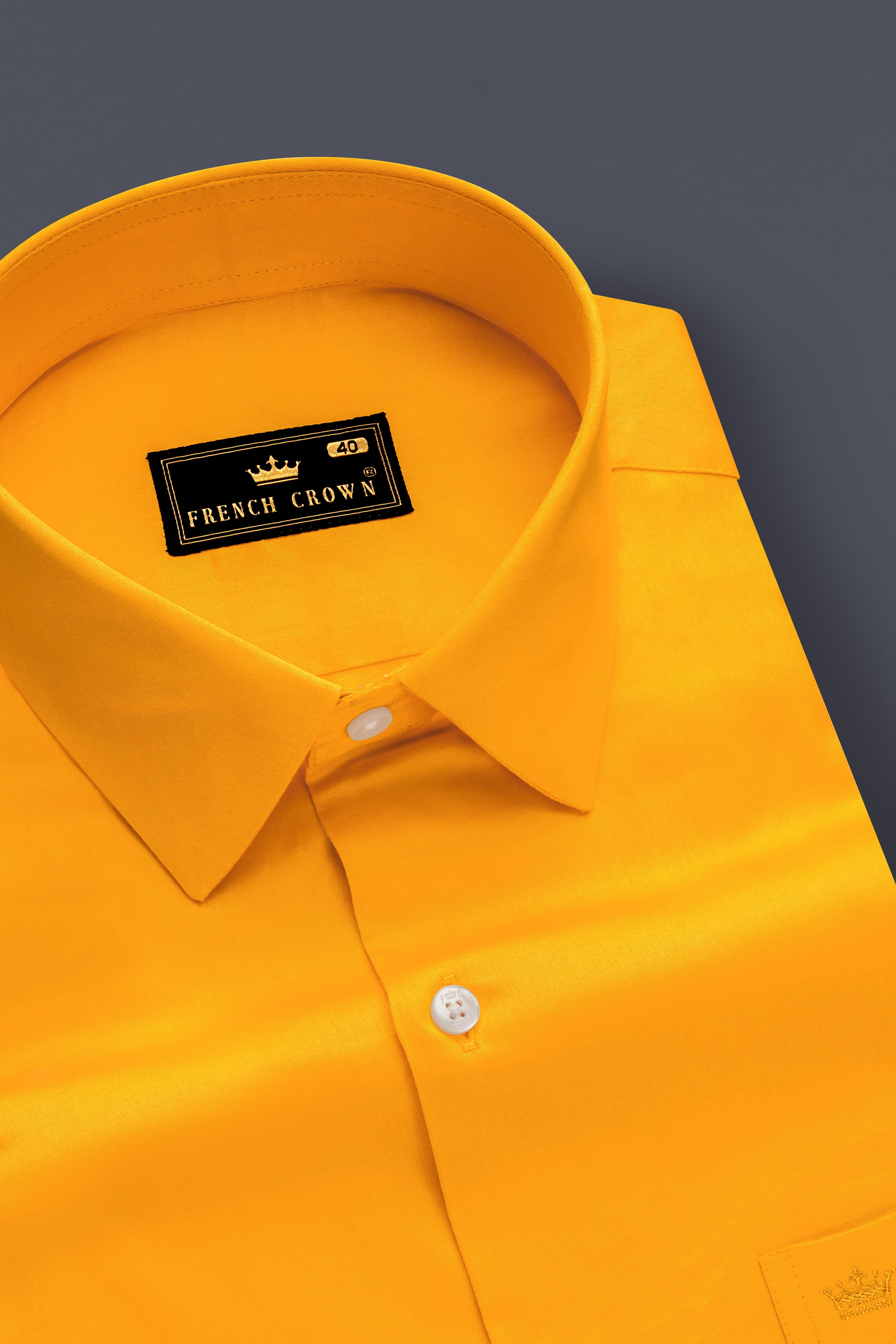 Zestine-Squash Orange  Subtle Sheen Super Soft Premium Cotton Dress Shirt