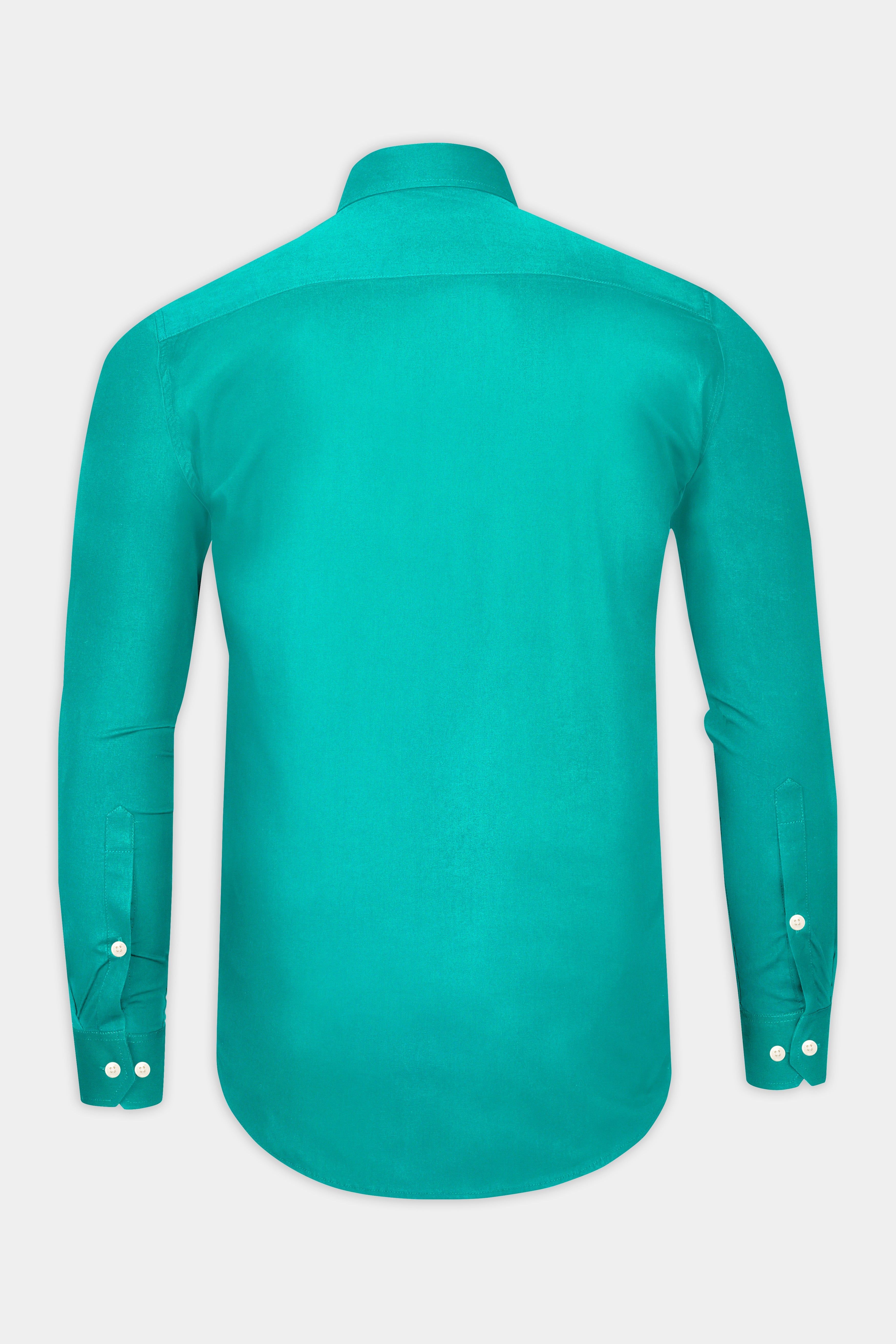 Royalin-Persian Blue Subtle Sheen Super Soft Premium Cotton Dress Tuxedo Shirt