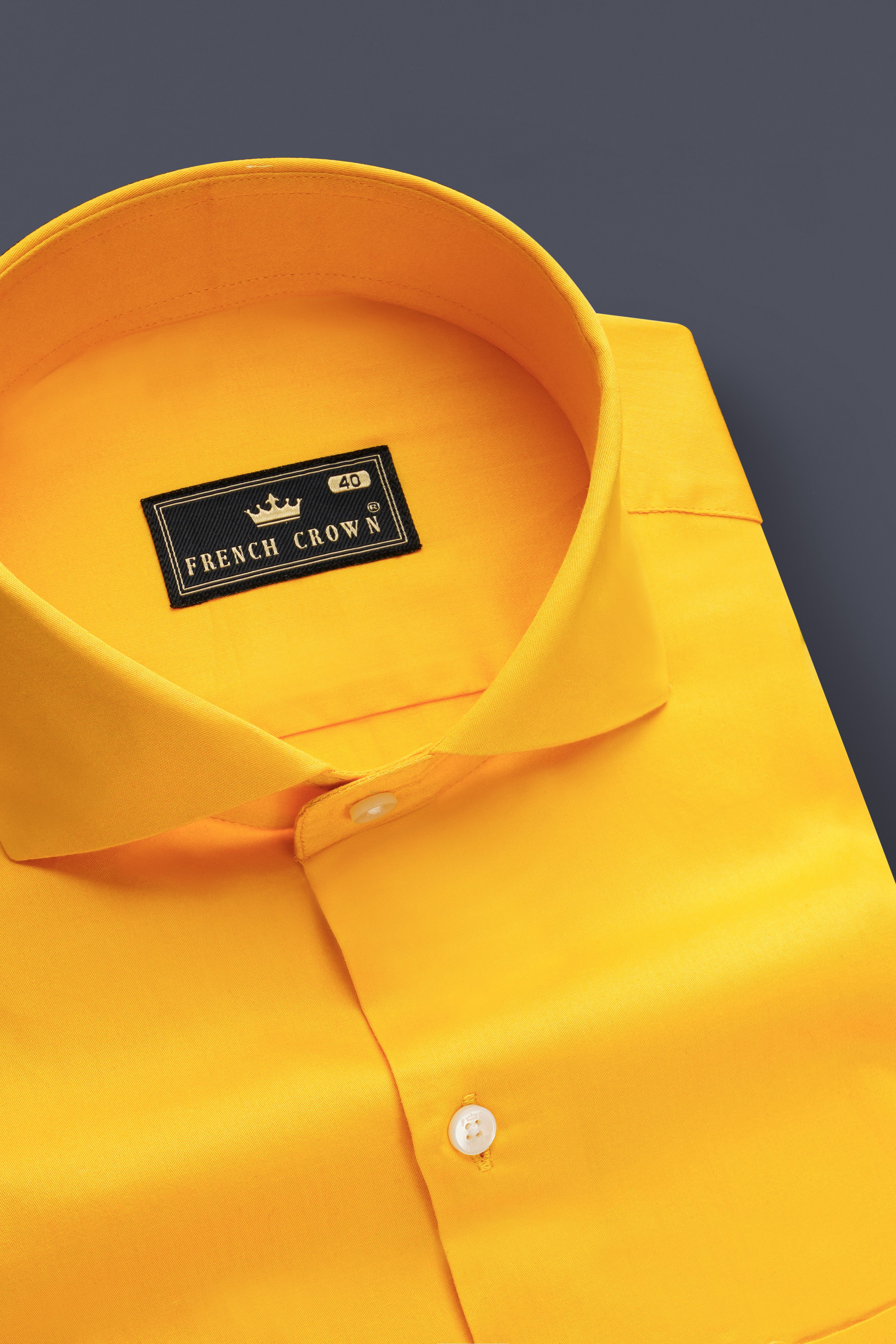 Zestine-Squash Orange  Subtle Sheen Super Soft Premium Cotton Cut Away Collar Dress Shirt