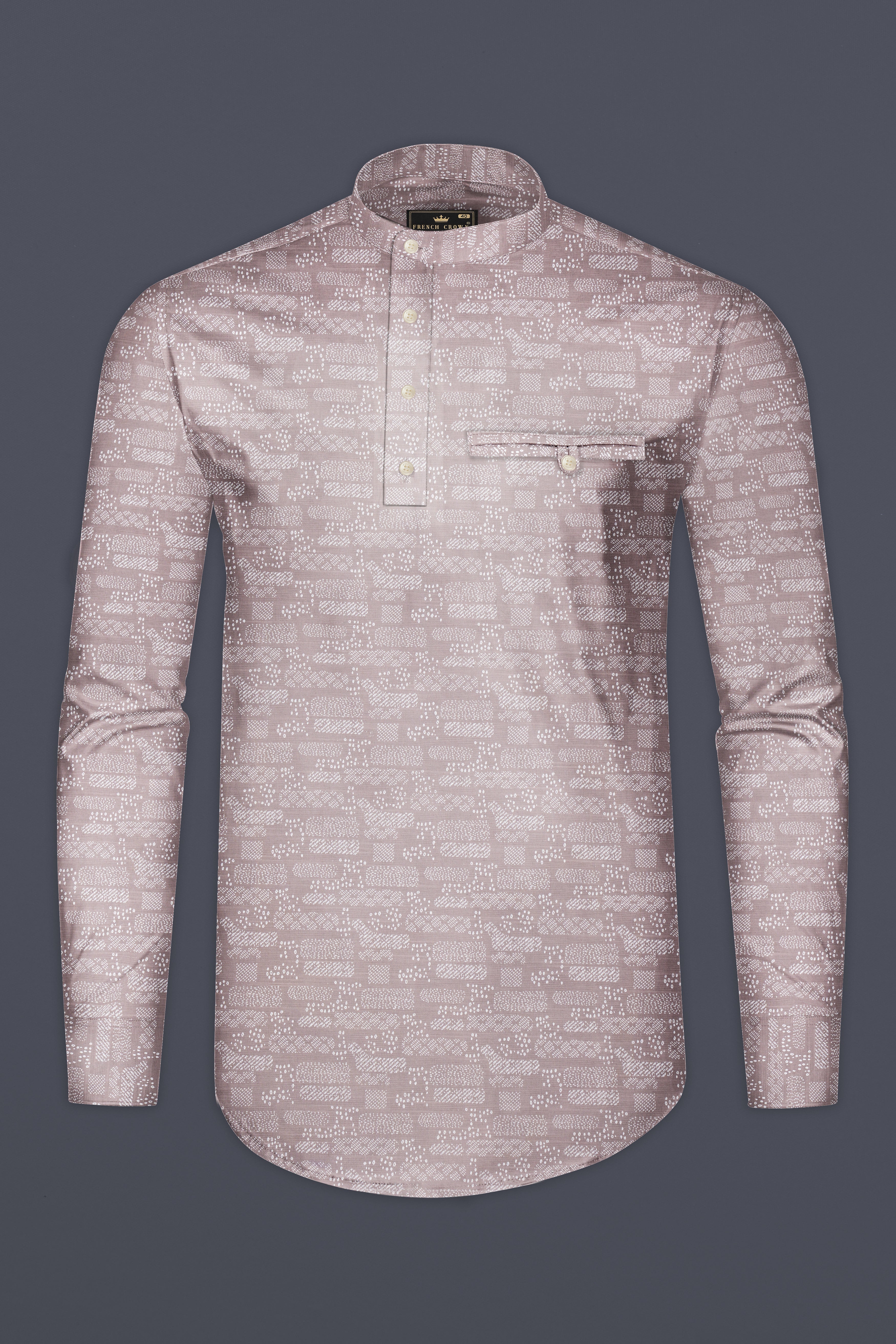 Petalith-Venus Pink Printed Luxurious Linen Casual Designer Shirt