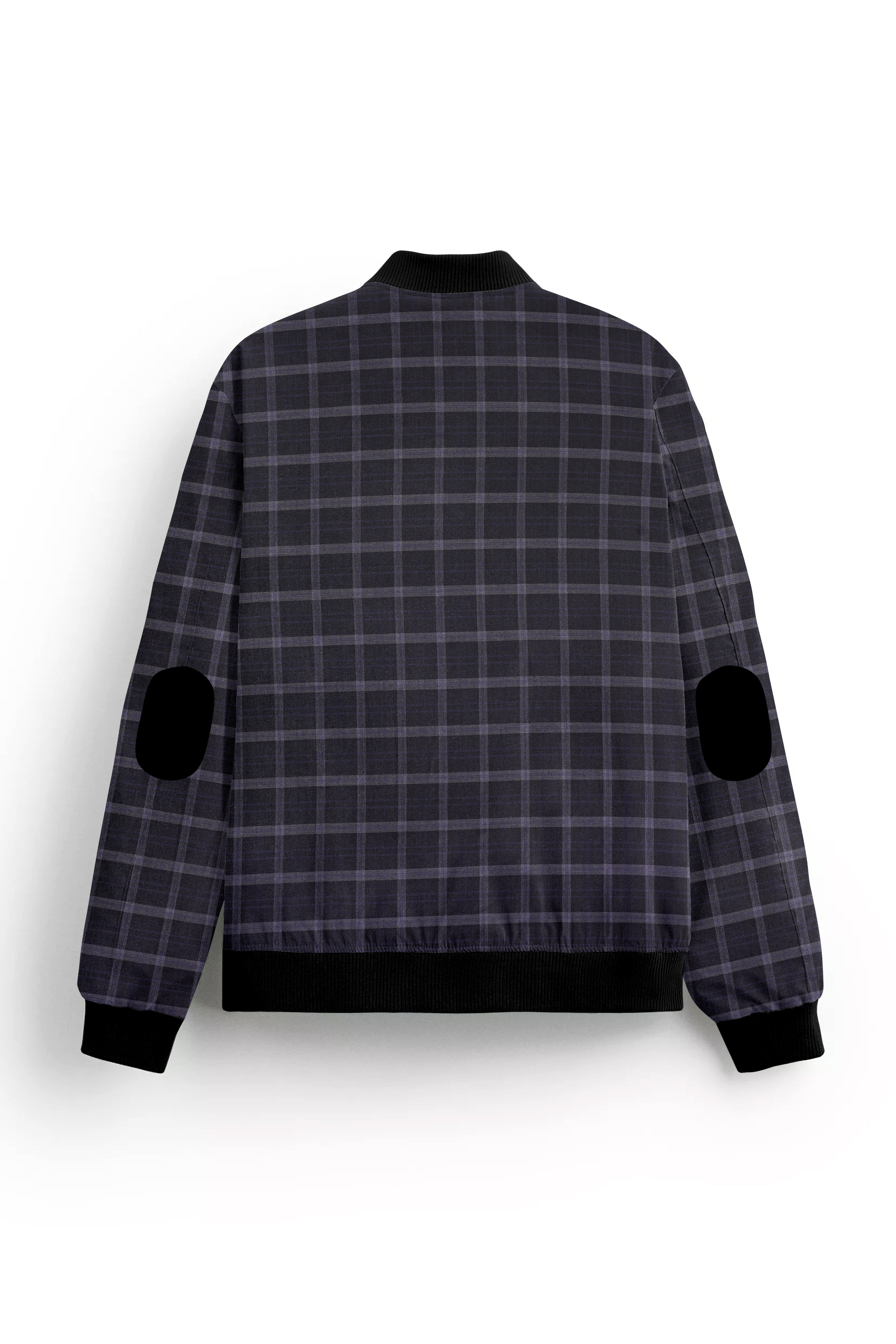 Charflin-Bleached Cedar Black Plaid Wool Rich Bomber Jacket